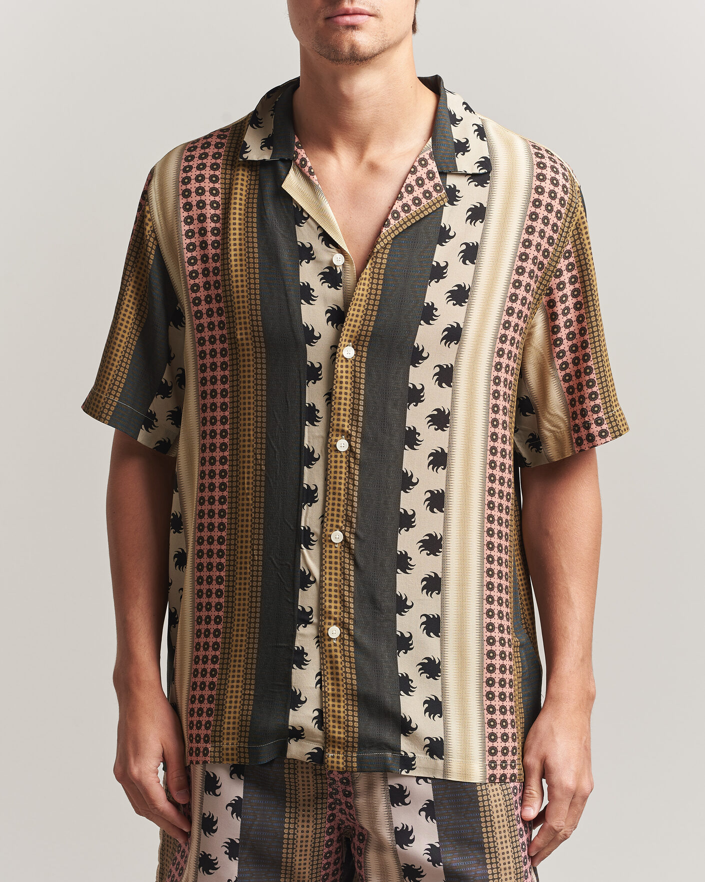 Mies | Kauluspaidat | OAS | Mixset Rocco Printed Cuba Short Sleeve Shirt Multi