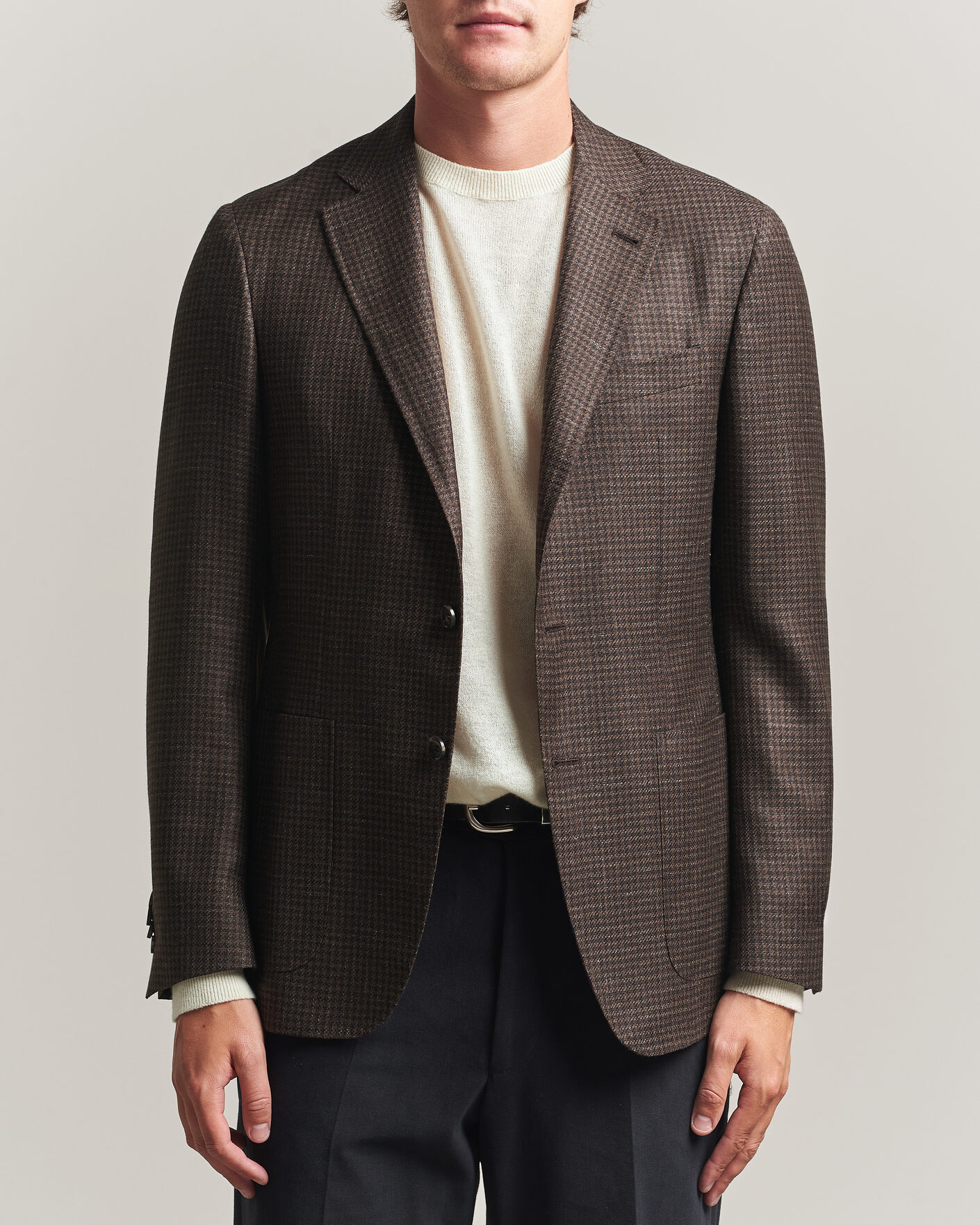 Mies | Pikkutakit | Canali | Kei Houndstooth Flannel Blazer Dark Brown