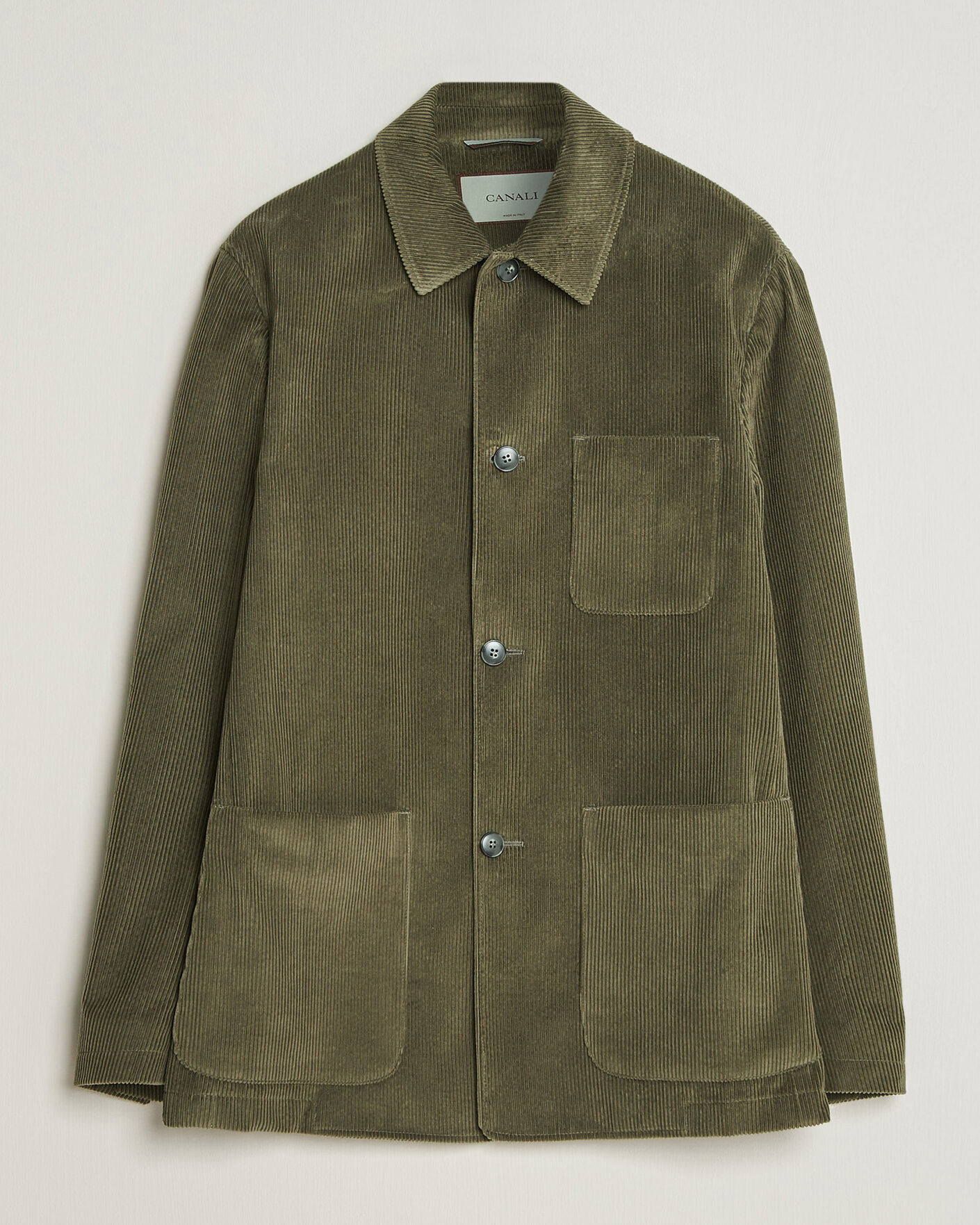 Mies | Takit | Canali | Corduroy Chore Jacket Olive