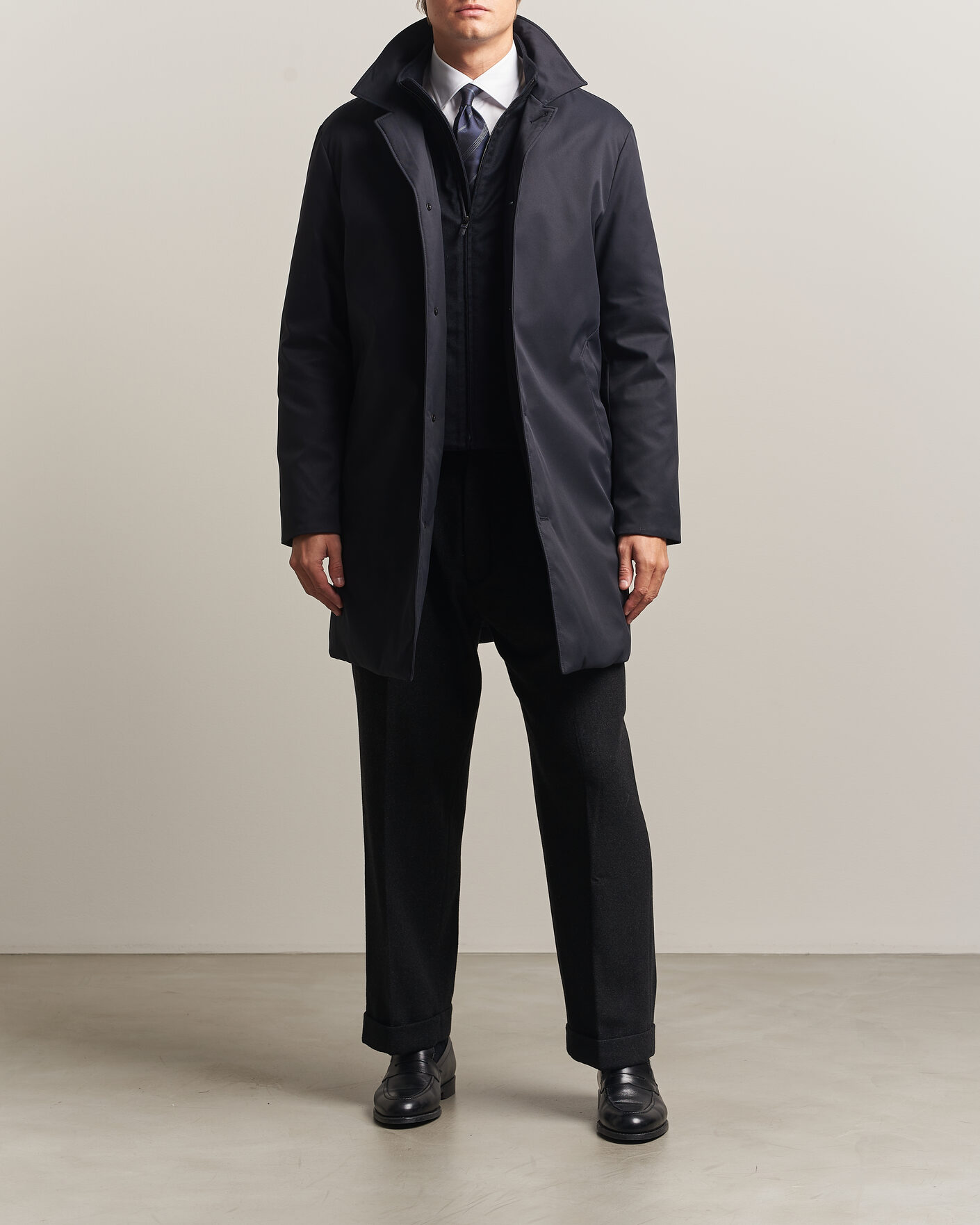 Mies | Takit | Canali | Zip Liner Down Coat Navy