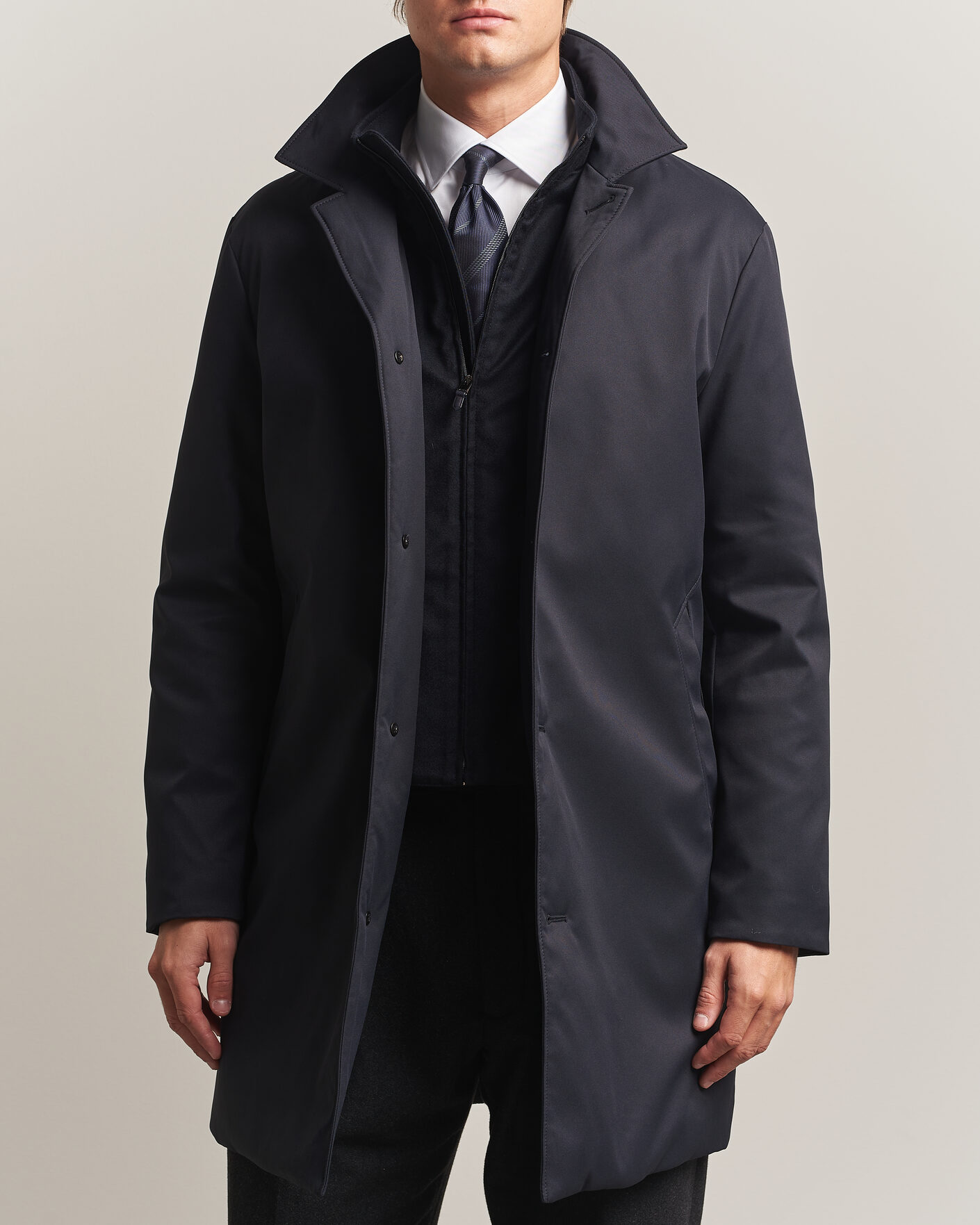 Mies | Takit | Canali | Zip Liner Down Coat Navy