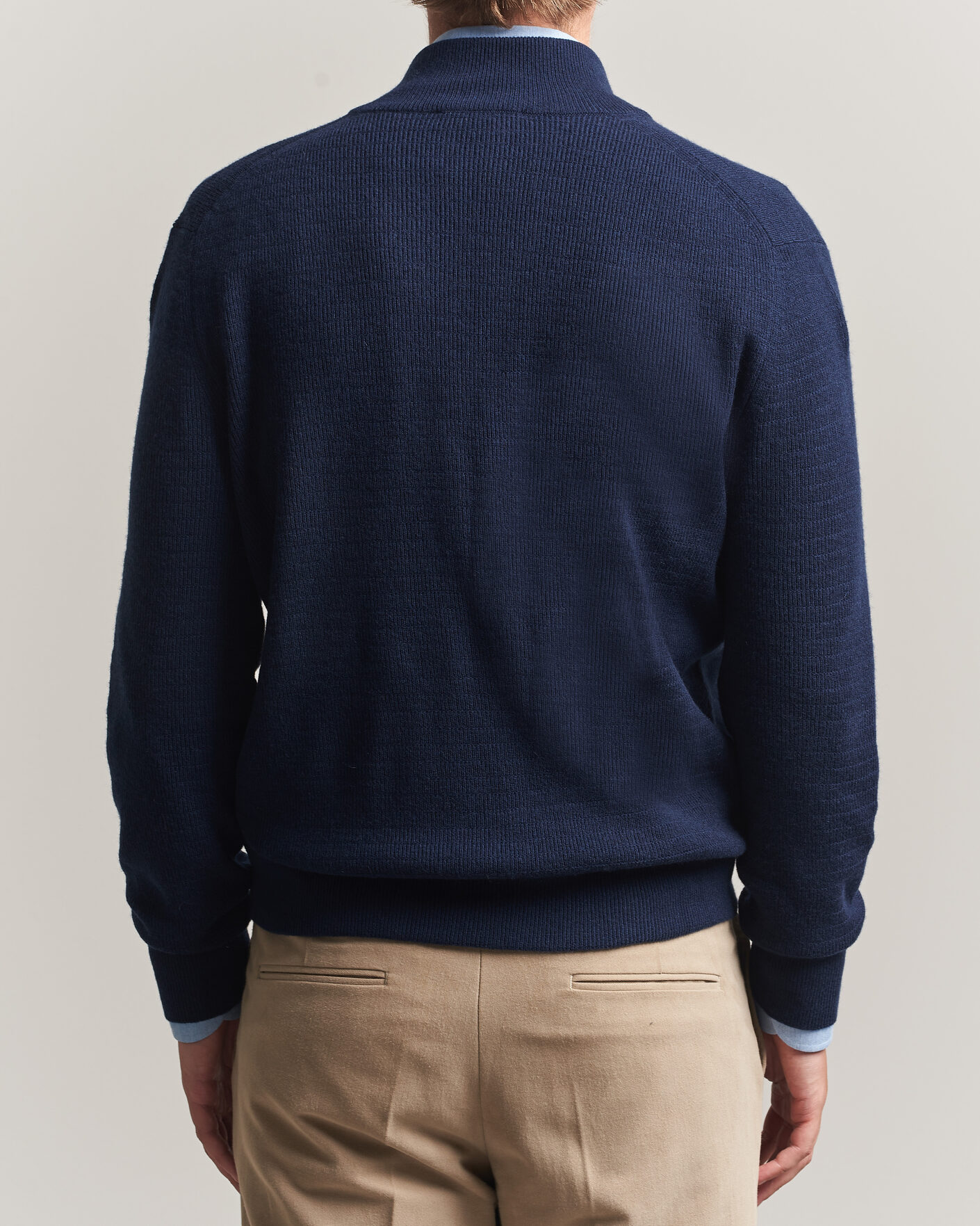 Mies | Puserot | Canali | Wool/Cashmere Full Zip Cardigan Navy