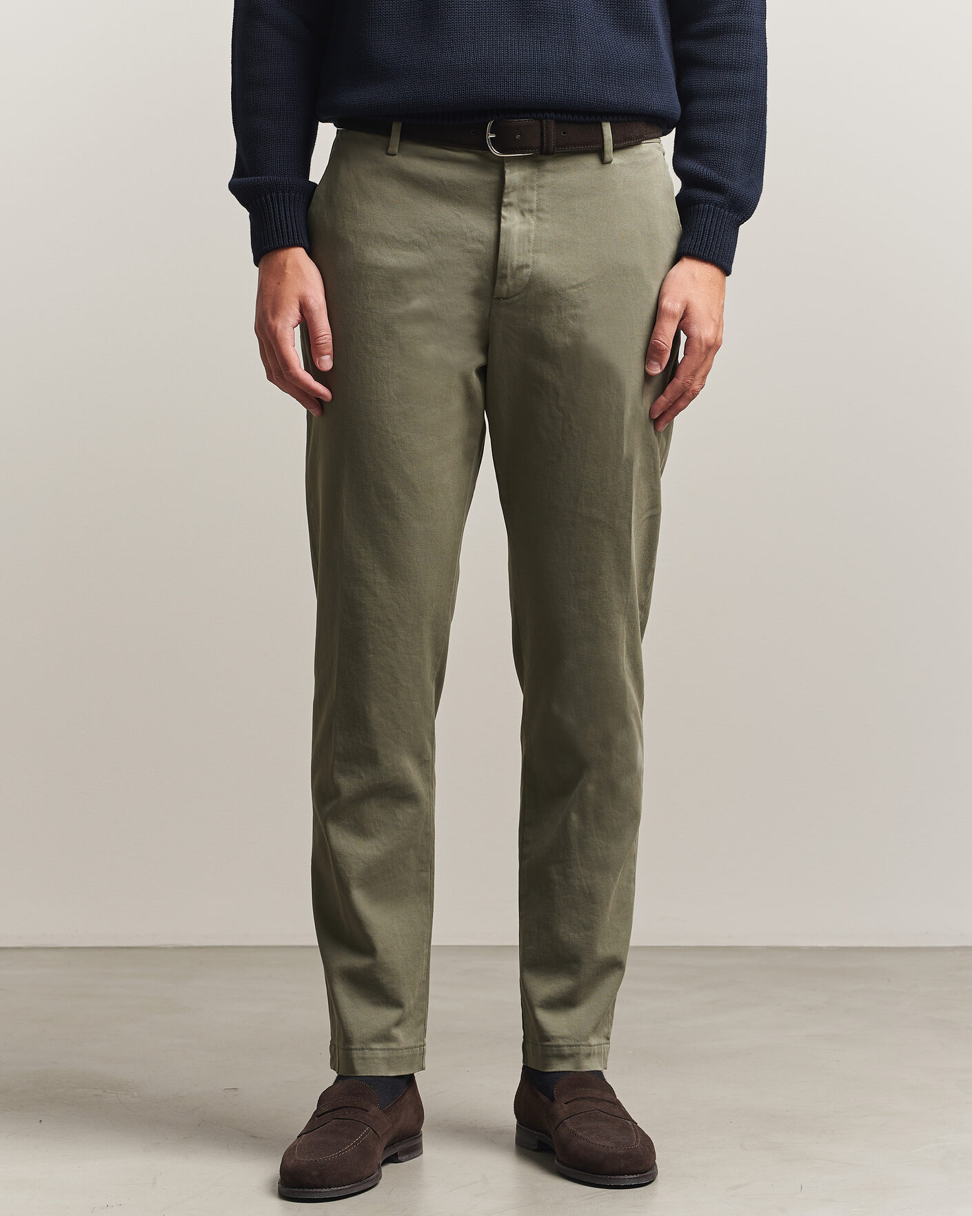 Mies | Housut | Canali | Cotton Twill Chinos Olive