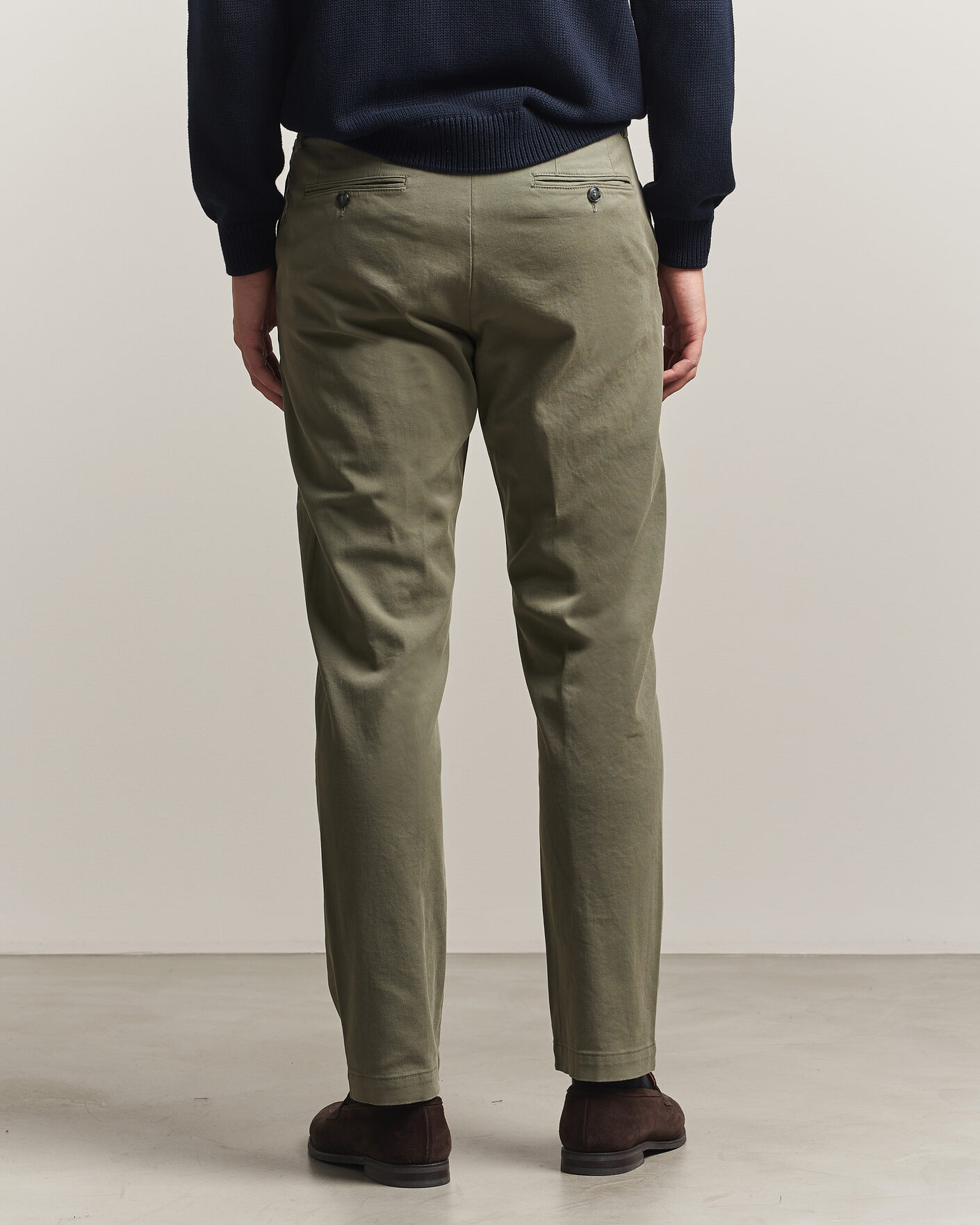 Mies | Housut | Canali | Cotton Twill Chinos Olive