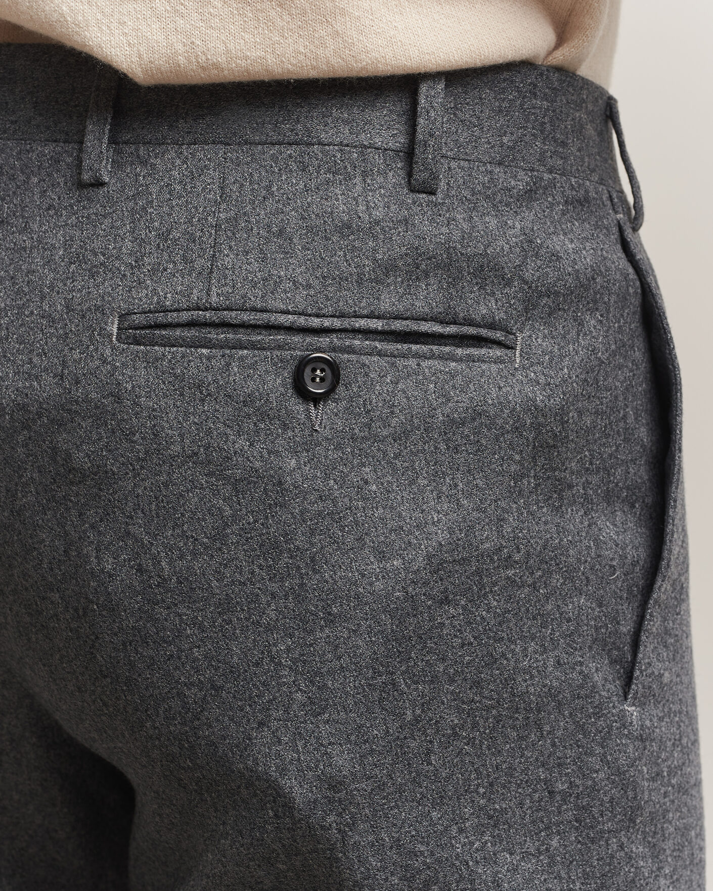 Mies | Housut | Canali | Slim Fit Flannel Trousers Grey Melange