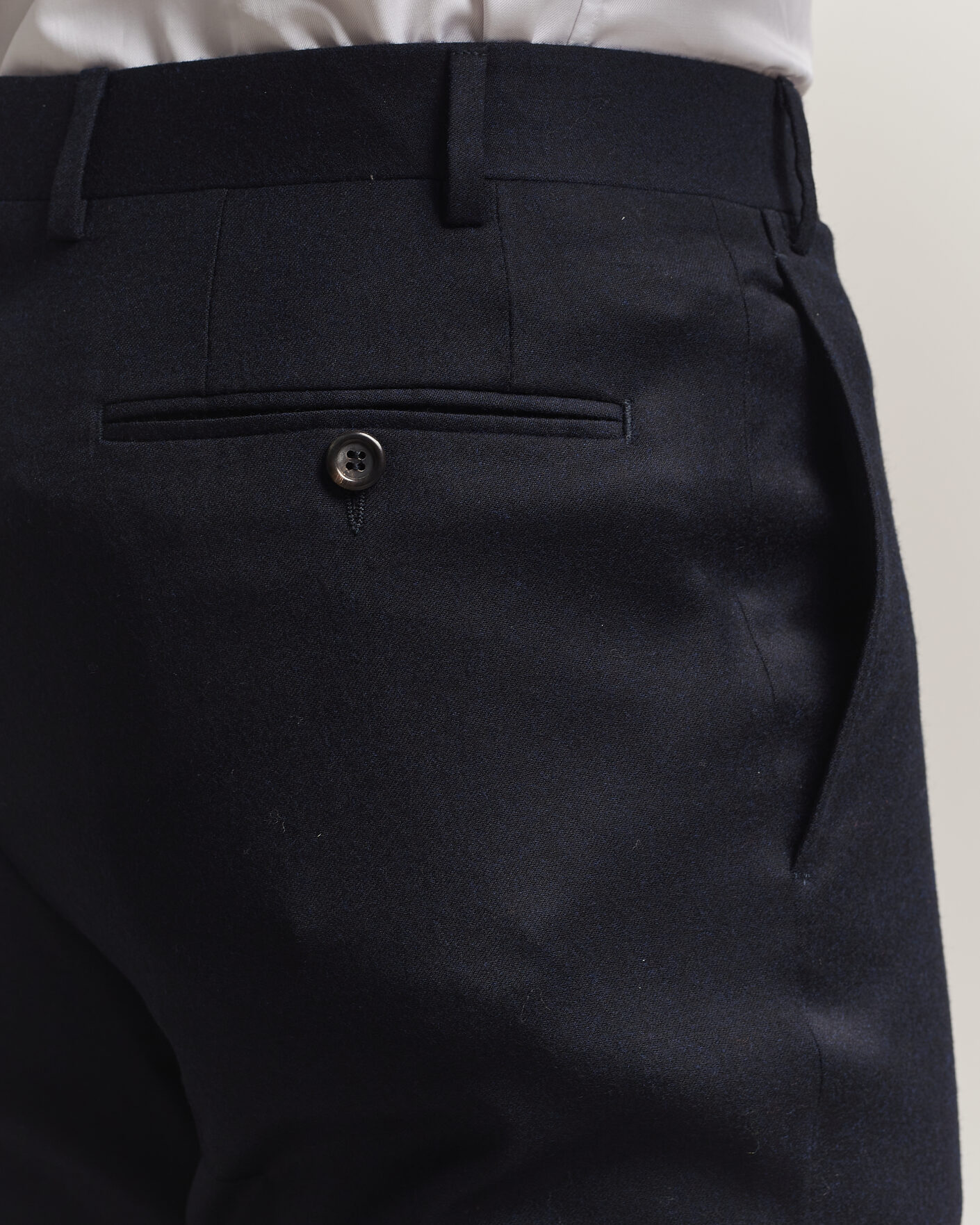Mies | Housut | Canali | Slim Fit Flannel Trousers Navy