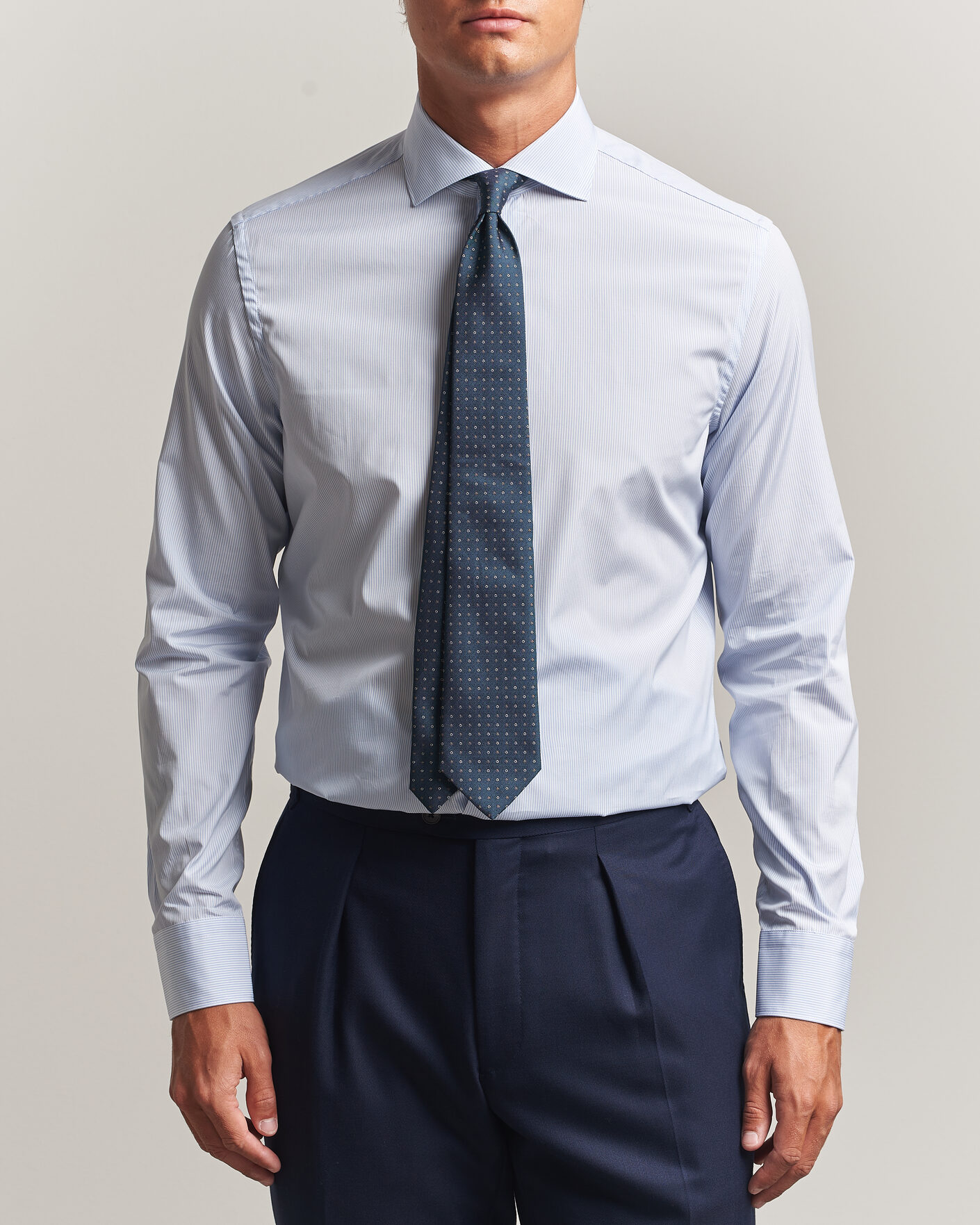 Mies | Kauluspaidat | Canali | Slim Fit Dress Shirt Light Blue Stripe
