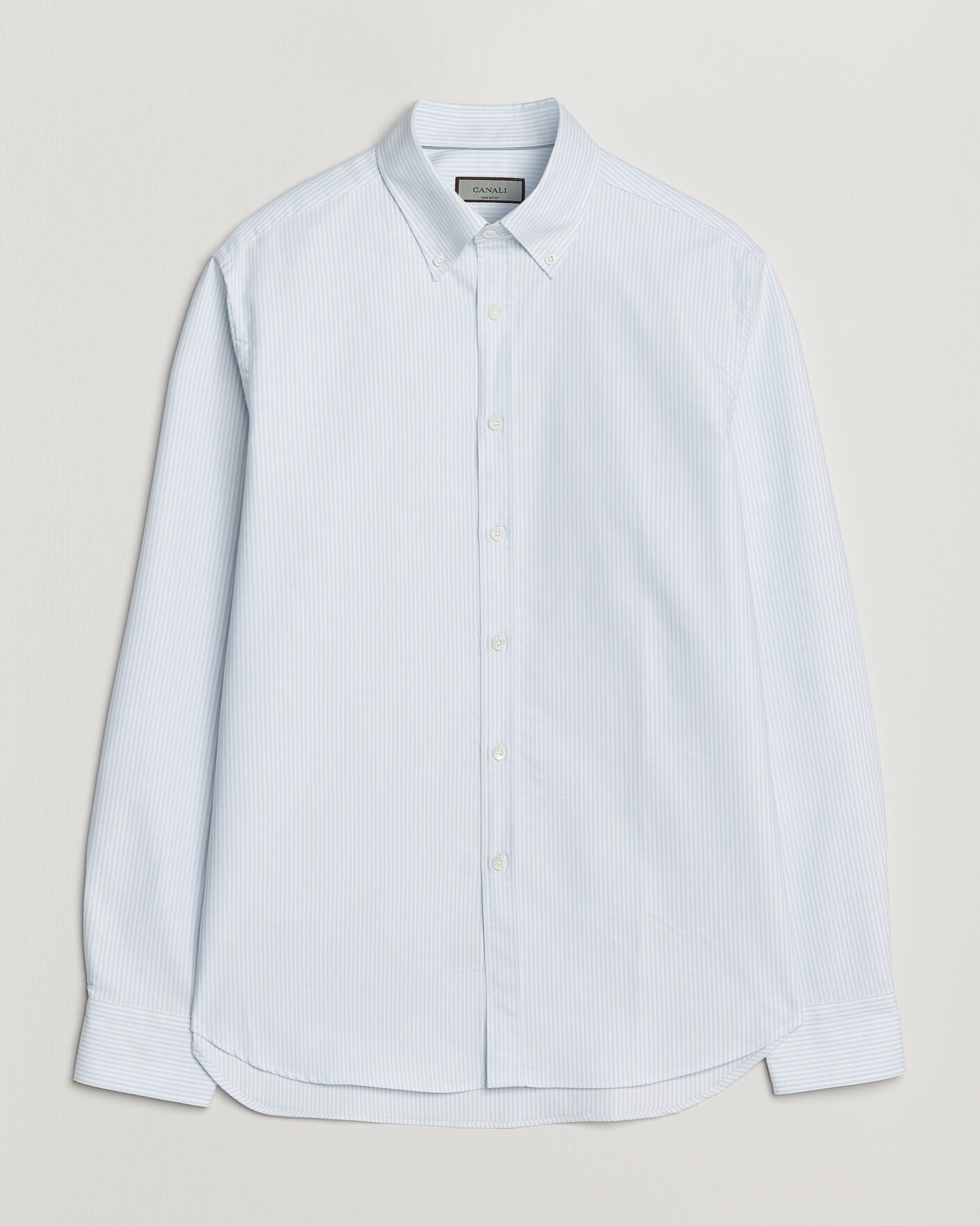 Mies | Kauluspaidat | Canali | Oxford Button Down Shirt Light Blue Stripe