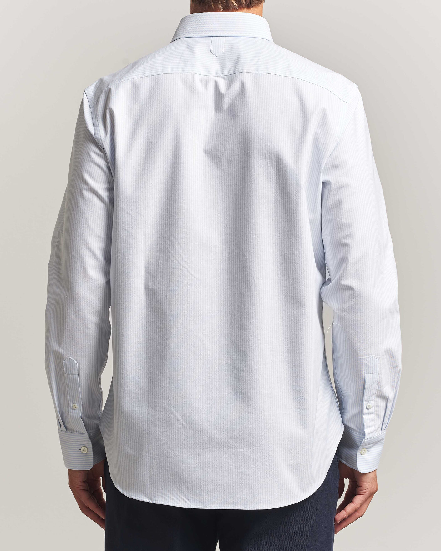 Mies | Kauluspaidat | Canali | Oxford Button Down Shirt Light Blue Stripe