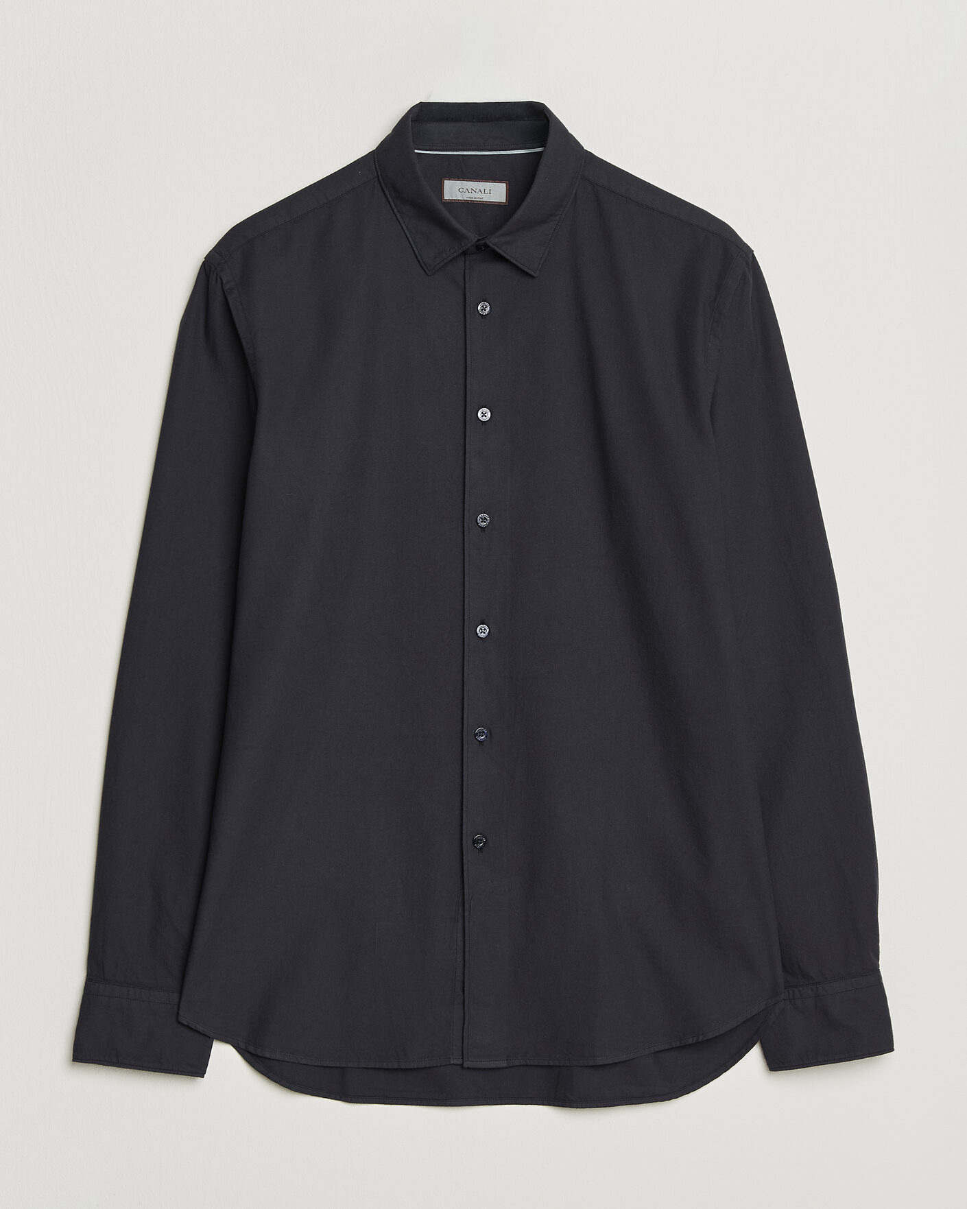 Mies | Kauluspaidat | Canali | Garment Dyed Cotton Shirt Navy