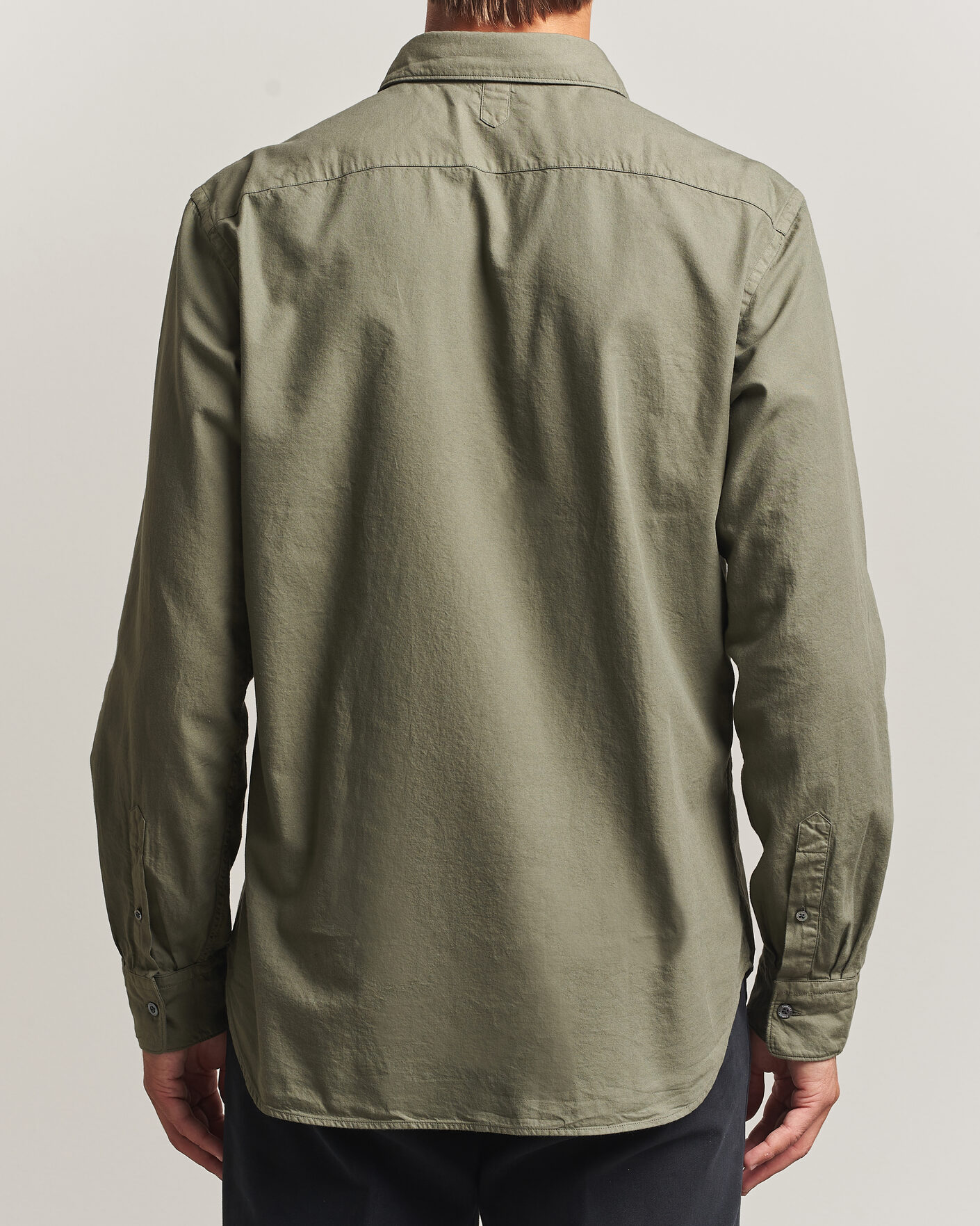 Mies | Kauluspaidat | Canali | Garment Dyed Cotton Shirt Olive