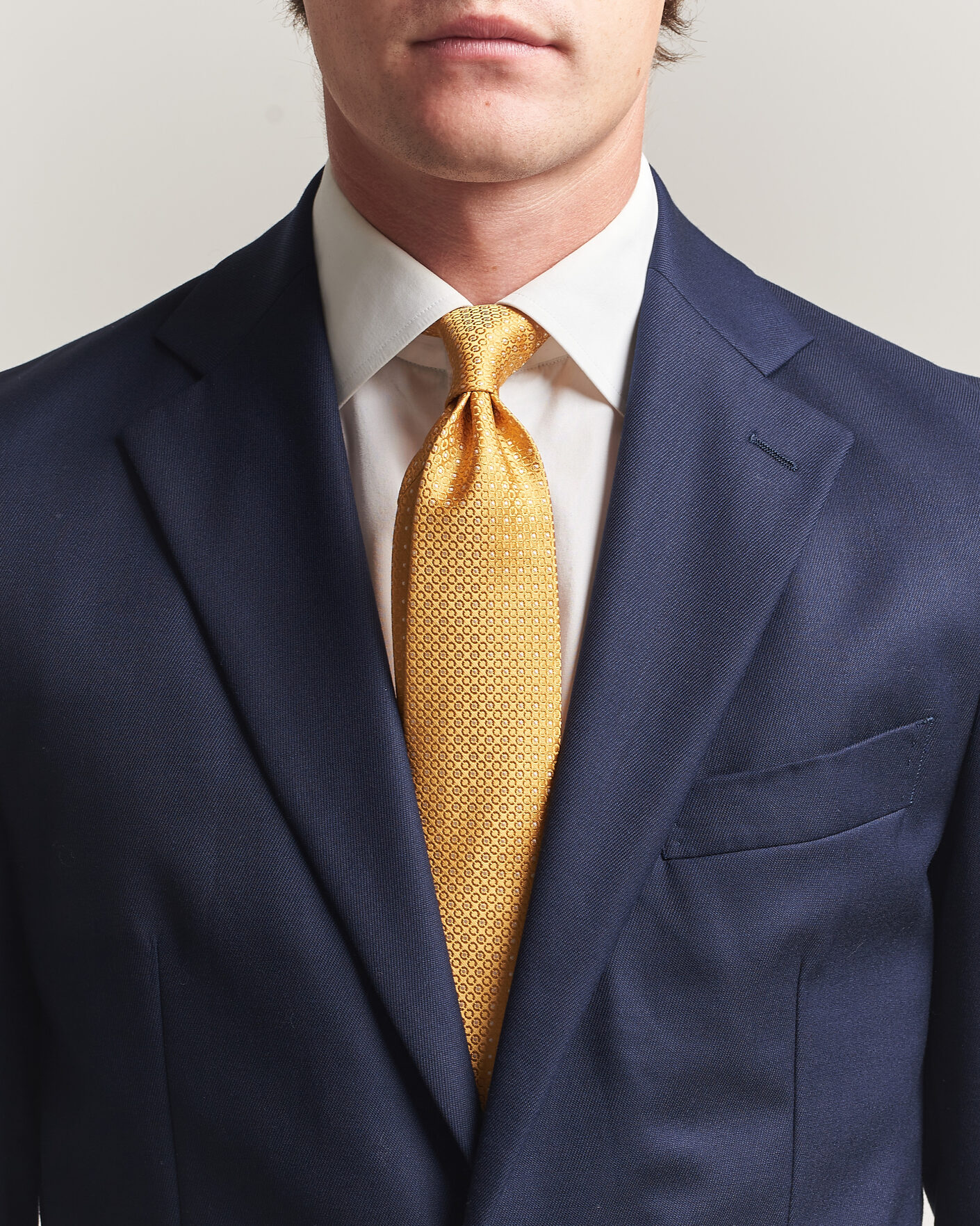 Mies | Solmiot | Canali | Jacquard Silk Tie Yellow