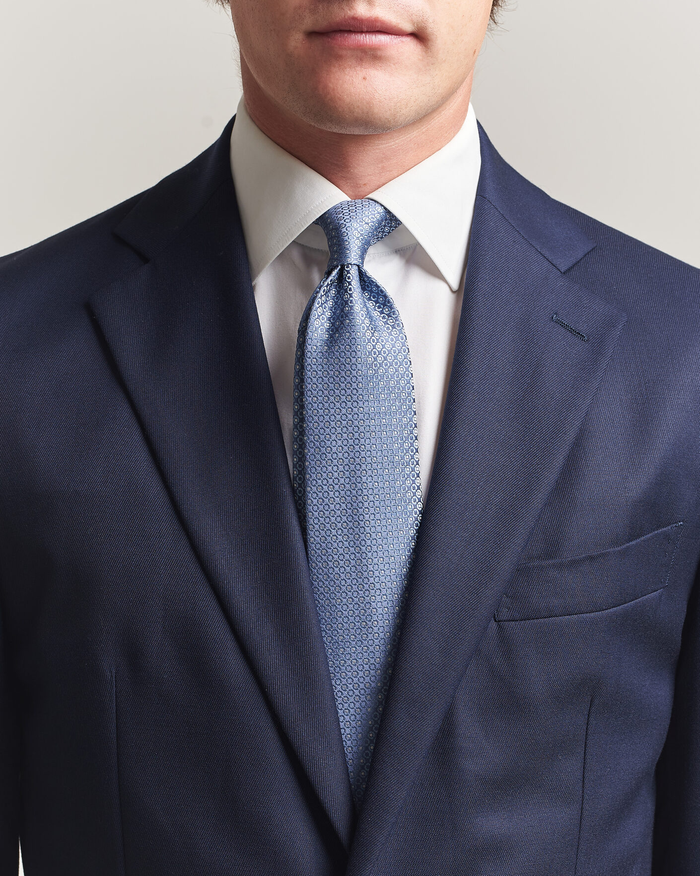 Mies | Solmiot | Canali | Jacquard Silk Tie Sky Blue