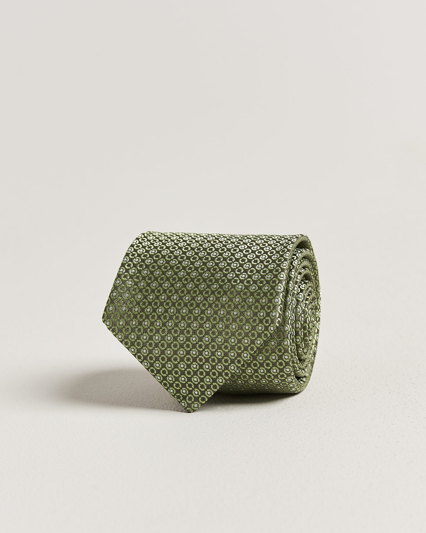 Mies | Solmiot | Canali | Jacquard Silk Tie Grass Green