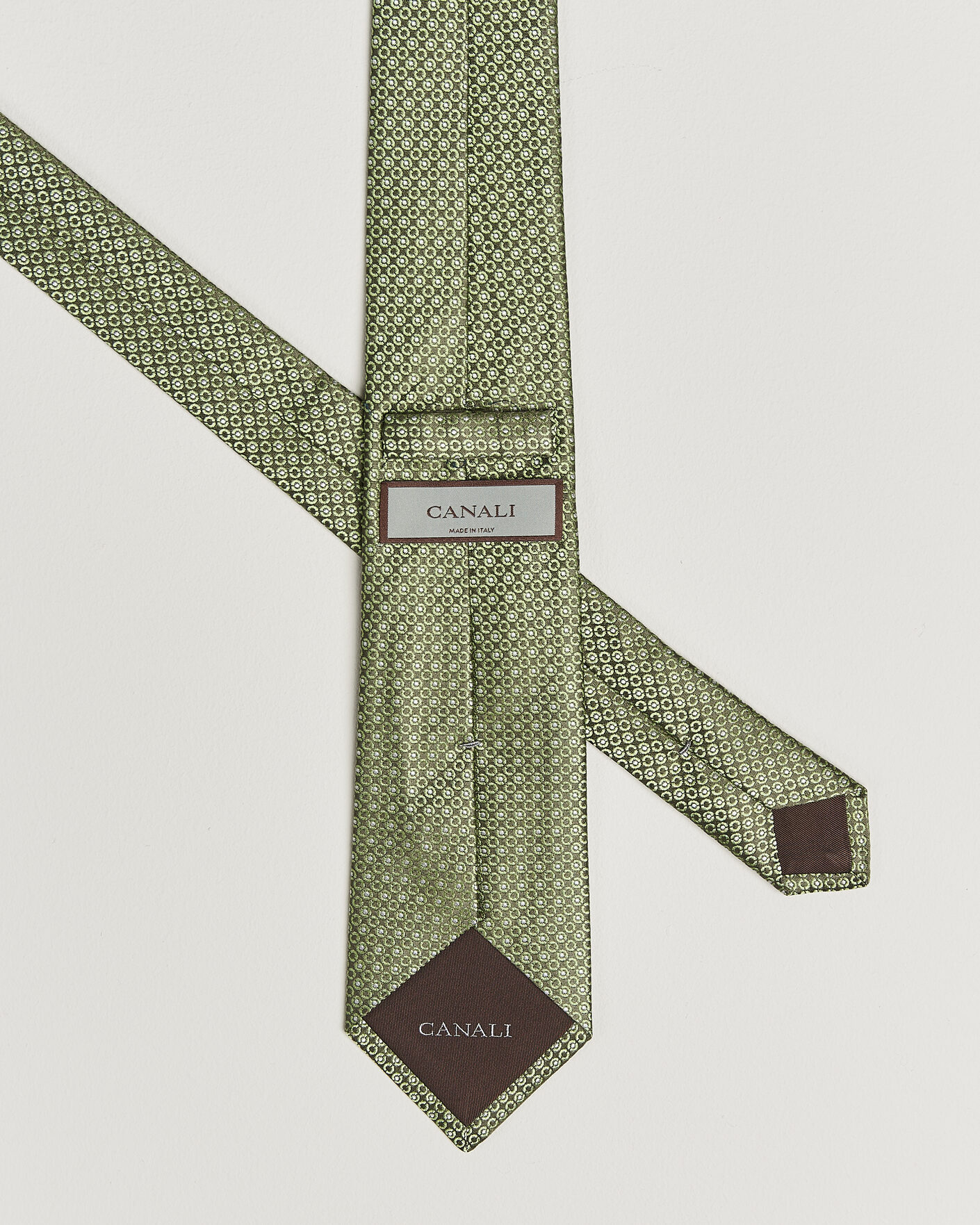Mies | Solmiot | Canali | Jacquard Silk Tie Grass Green