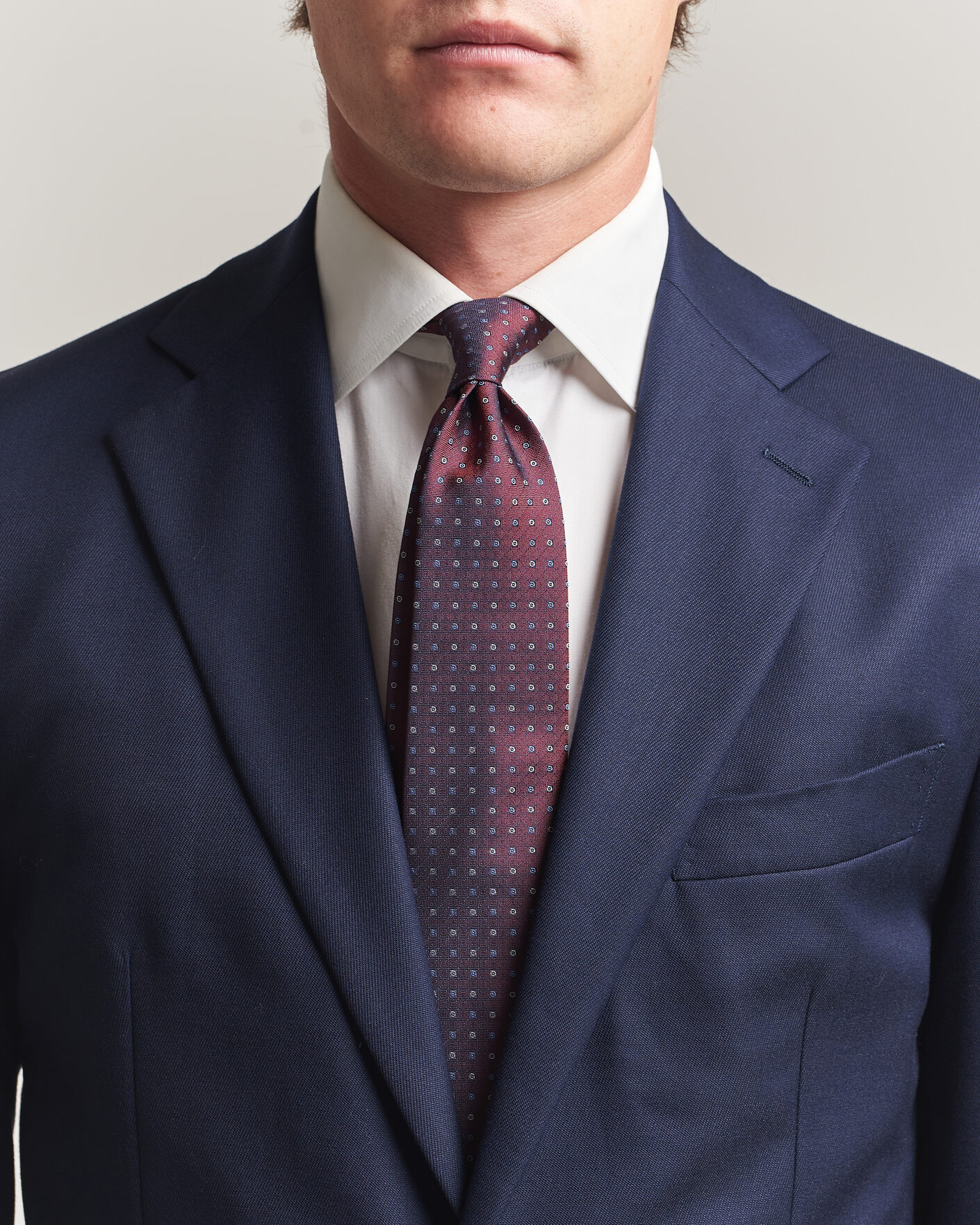 Mies | Solmiot | Canali | Jacquard Silk Tie Burgundy