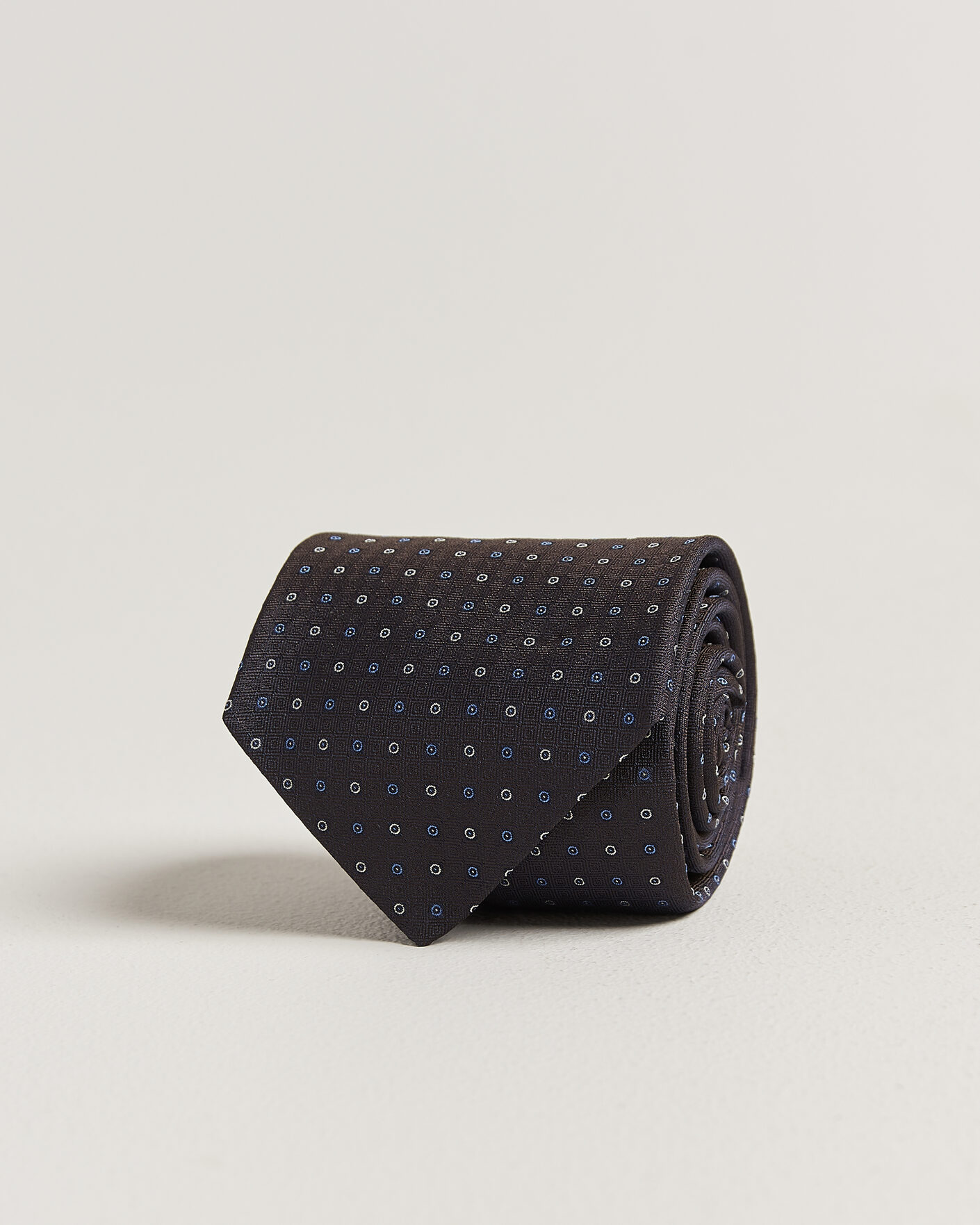 Mies | Solmiot | Canali | Jacquard Silk Tie Dark Brown