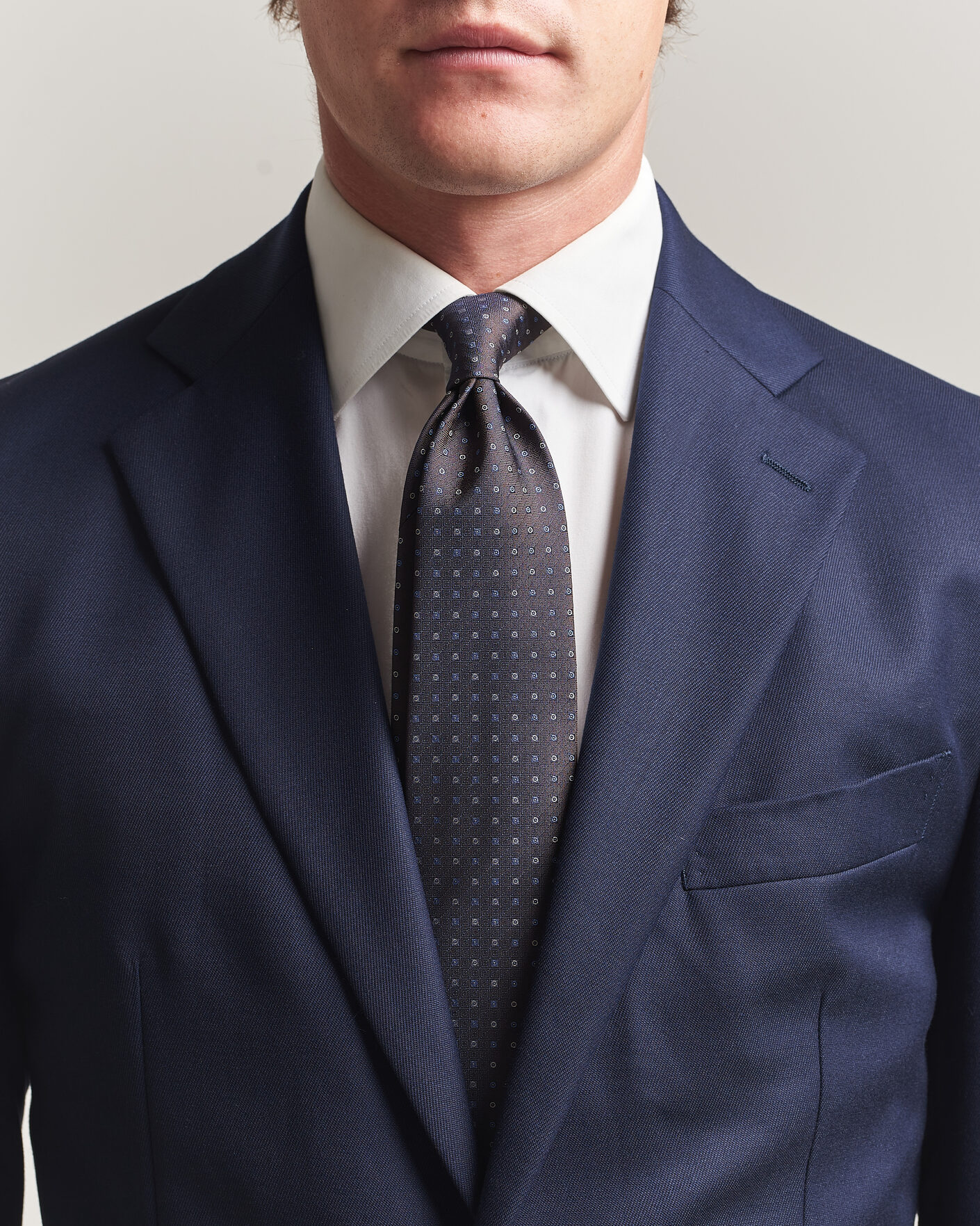 Mies | Solmiot | Canali | Jacquard Silk Tie Dark Brown