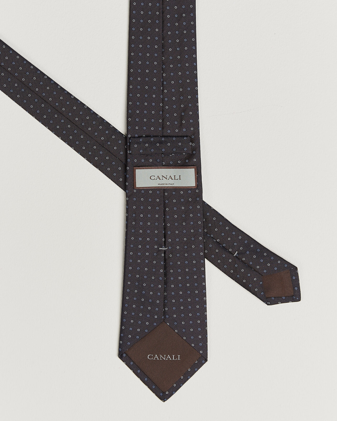 Mies | Solmiot | Canali | Jacquard Silk Tie Dark Brown