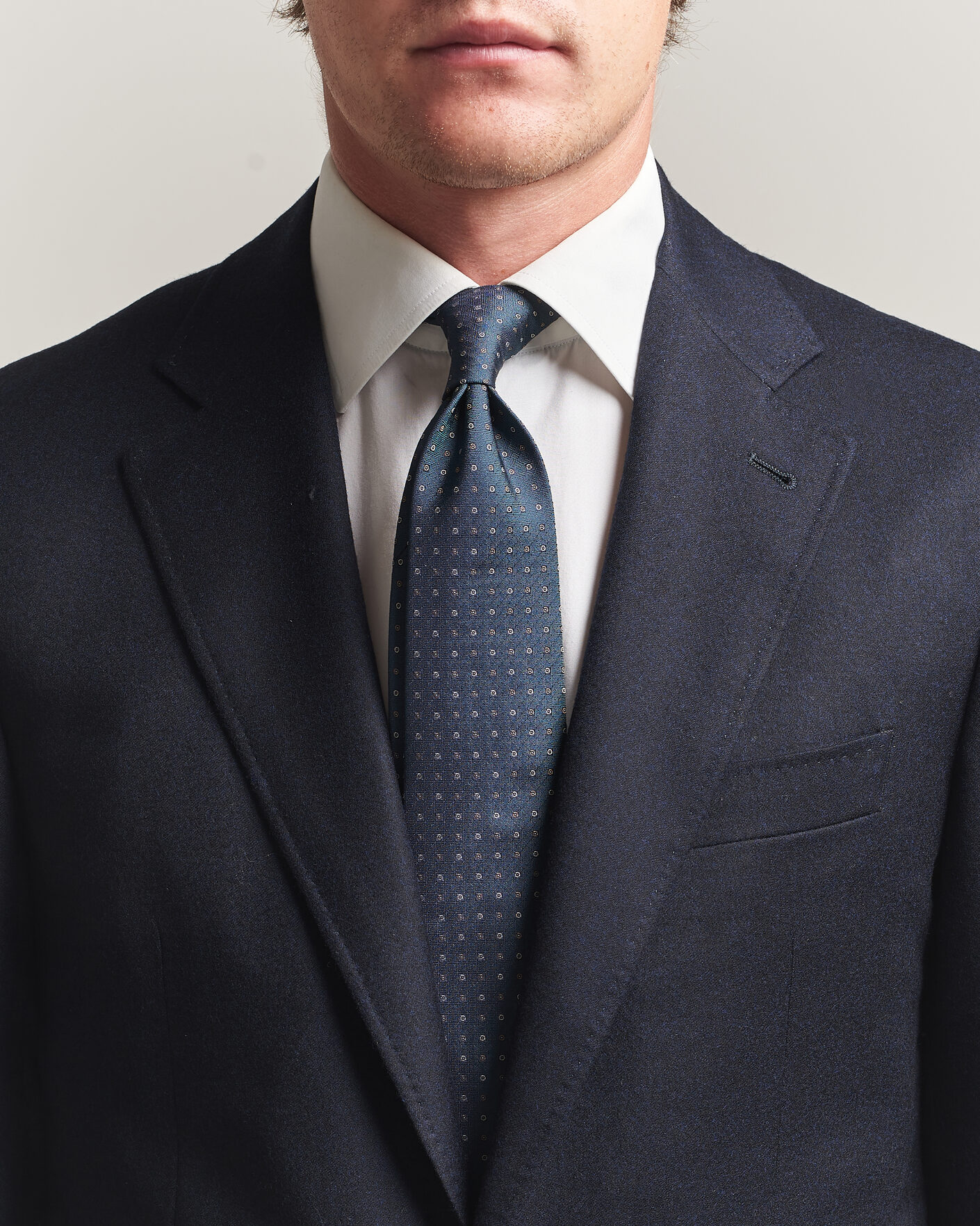 Mies | Solmiot | Canali | Jacquard Silk Tie Dark Green