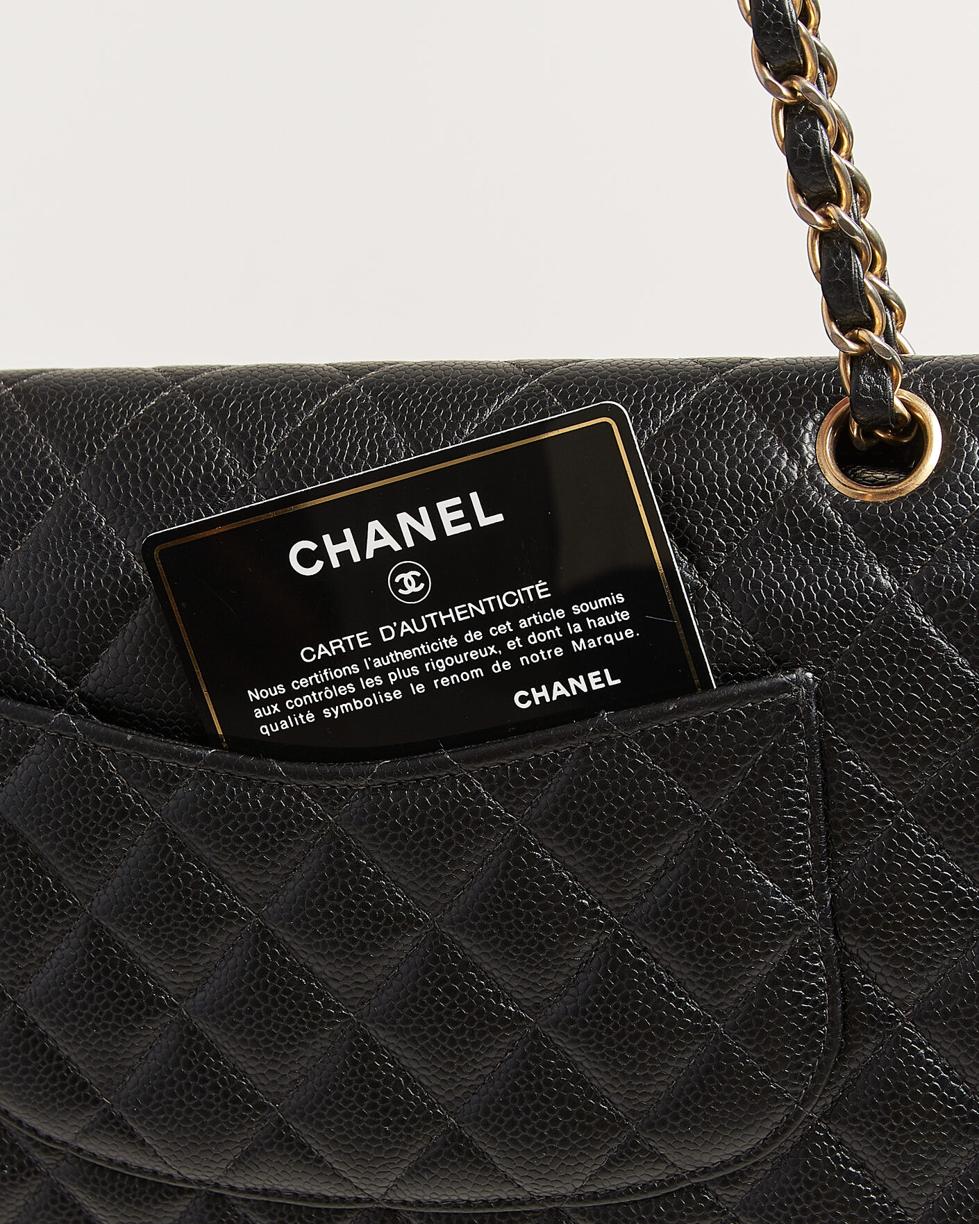 Mies | Chanel Pre-Owned Classic Medium Double Flap Bag Caviar Leather Black | Chanel Pre-Owned | Classic Medium Double Flap Bag Caviar Leather Black