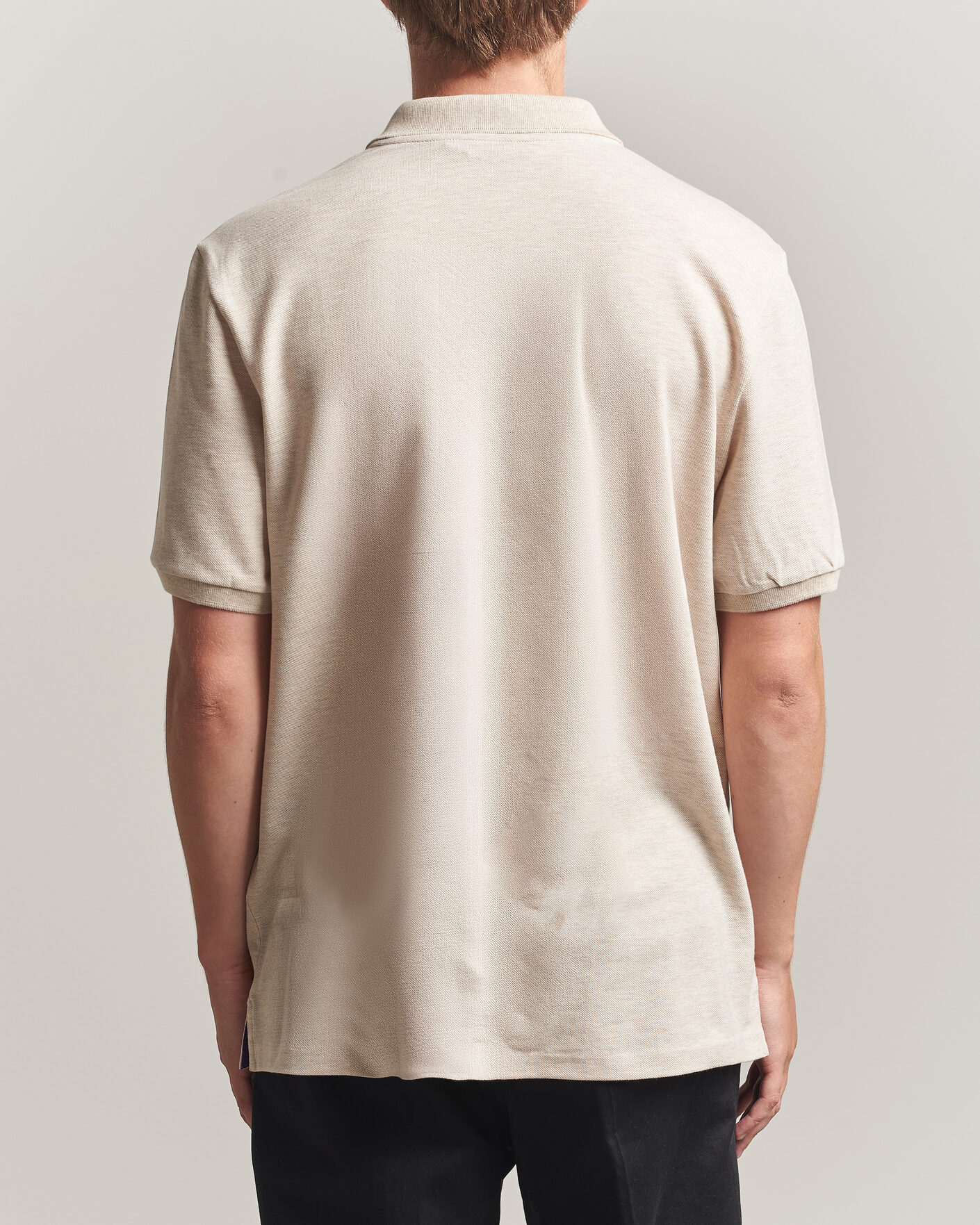 Mies | Pikeet | Ralph Lauren Purple Label | Short Sleeve Mercerized Cotton Polo Beige Melange