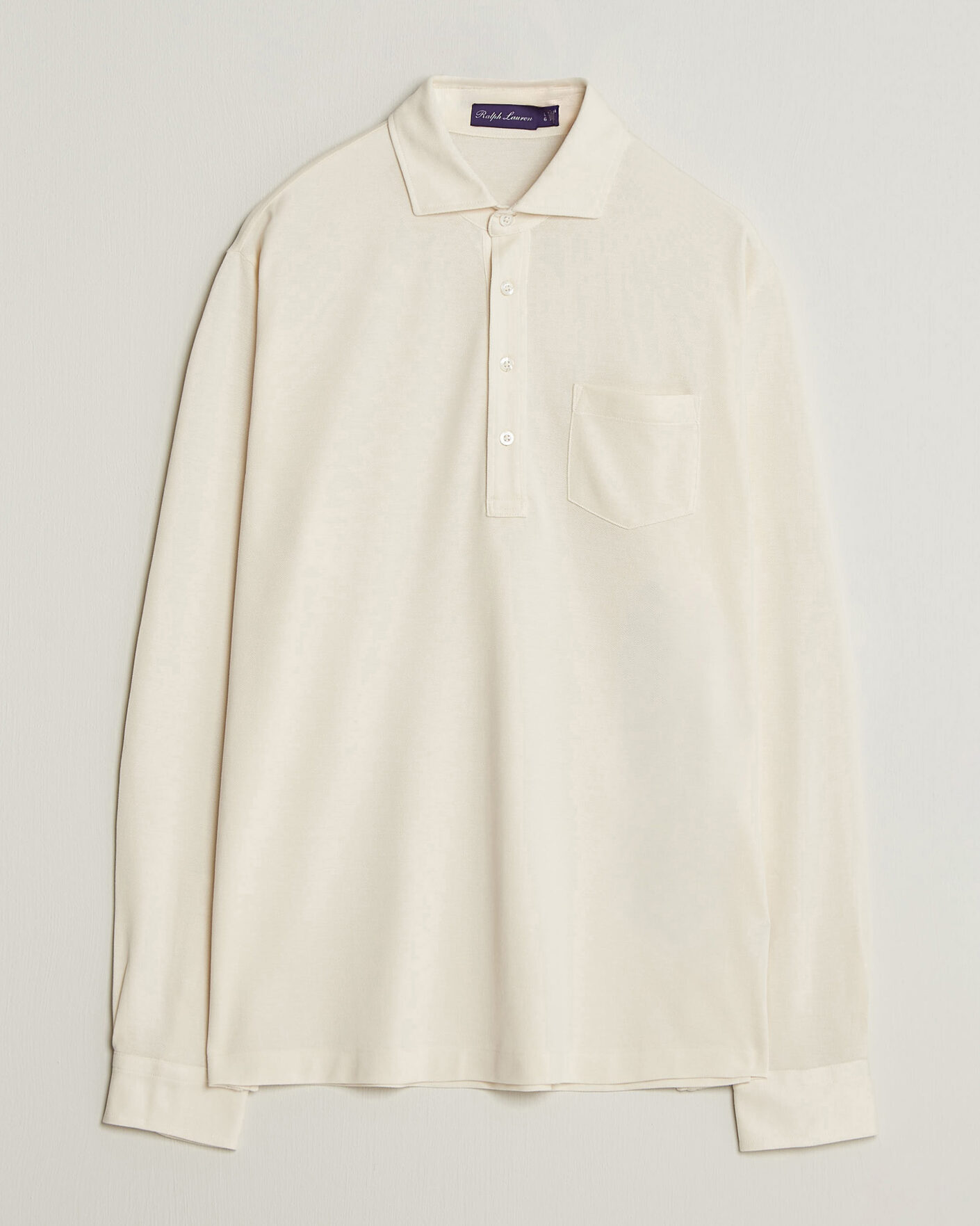 Mies | Pikeet | Ralph Lauren Purple Label | Long Sleeve Washed Polo Classic Cream