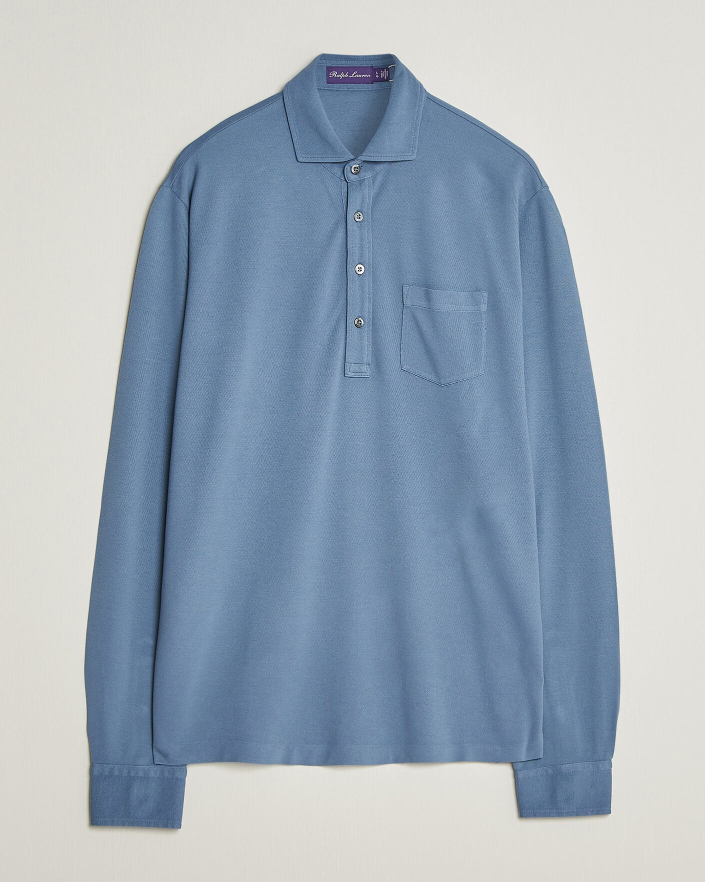 Mies | Pikeet | Ralph Lauren Purple Label | Long Sleeve Washed Polo Blue Horizon