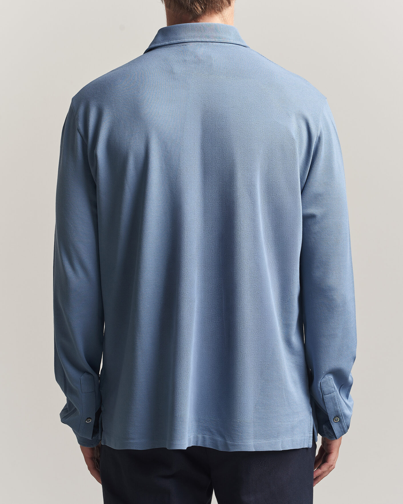 Mies | Pikeet | Ralph Lauren Purple Label | Long Sleeve Washed Polo Blue Horizon
