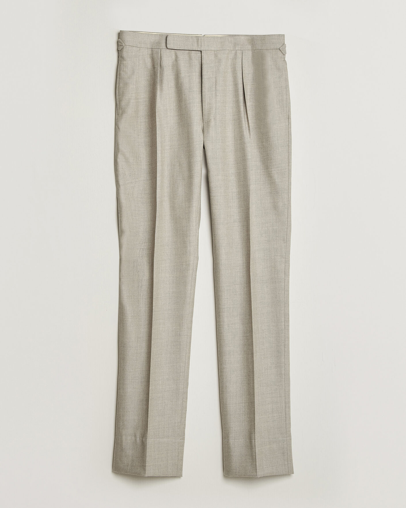 Mies | Housut | Ralph Lauren Purple Label | Gregory Pleated Flannel Trousers Pearl Grey