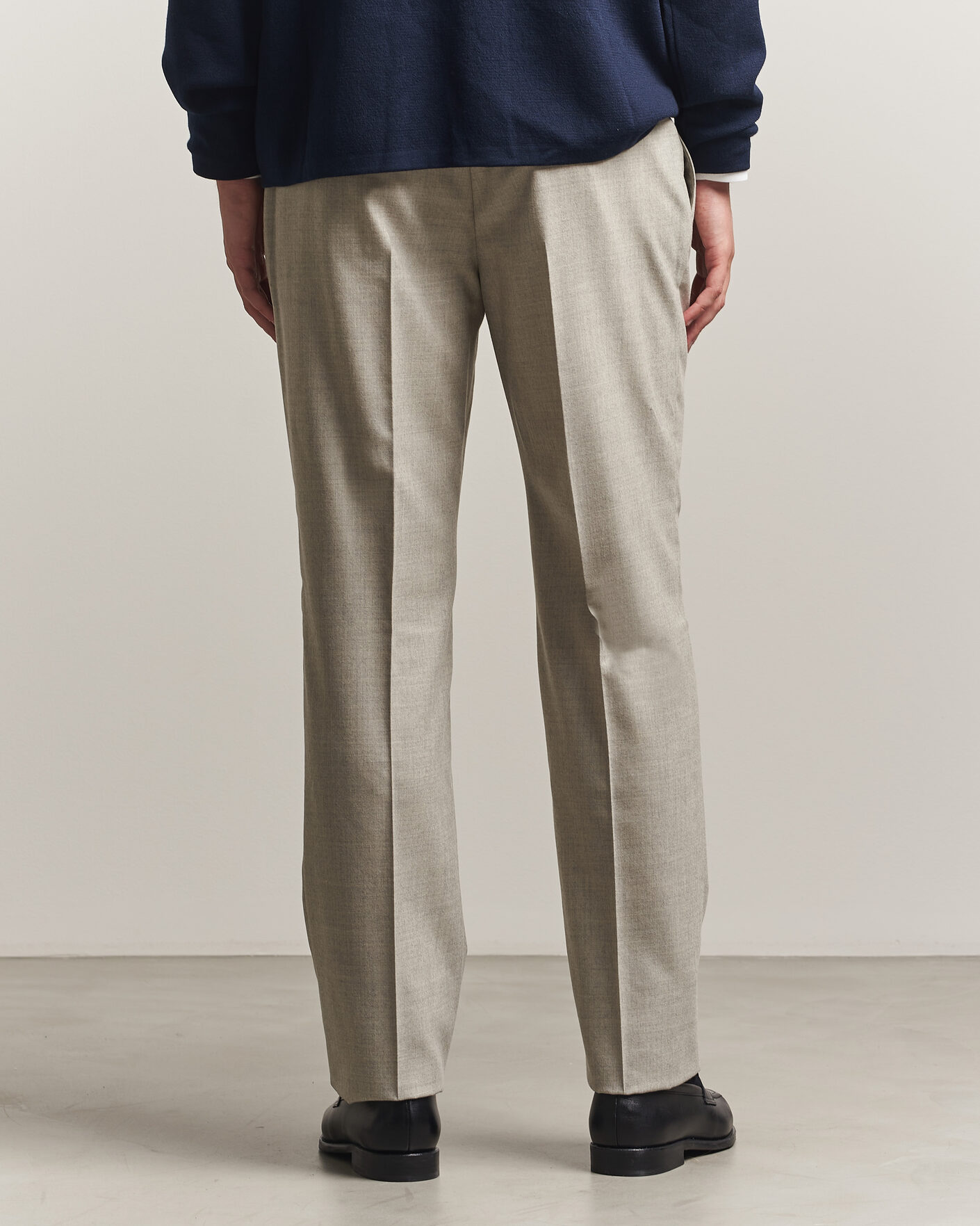 Mies | Housut | Ralph Lauren Purple Label | Gregory Pleated Flannel Trousers Pearl Grey