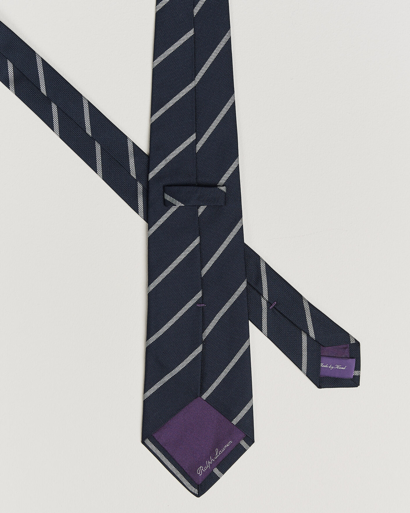 Mies | Solmiot | Ralph Lauren Purple Label | Regimental Stripe Silk Tie Navy/Silver