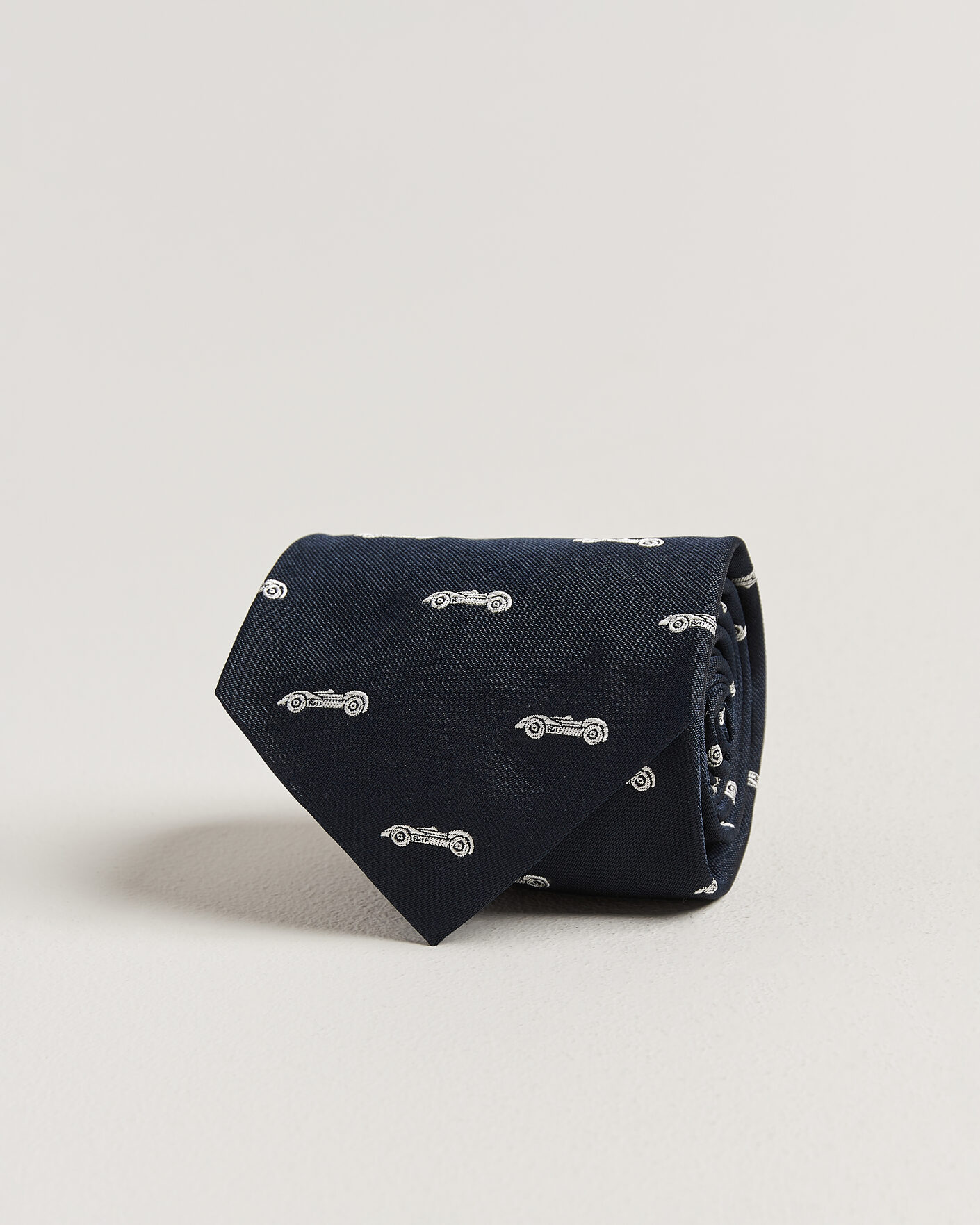 Mies | Solmiot | Ralph Lauren Purple Label | Jacquard Race Cars Silk Tie Navy