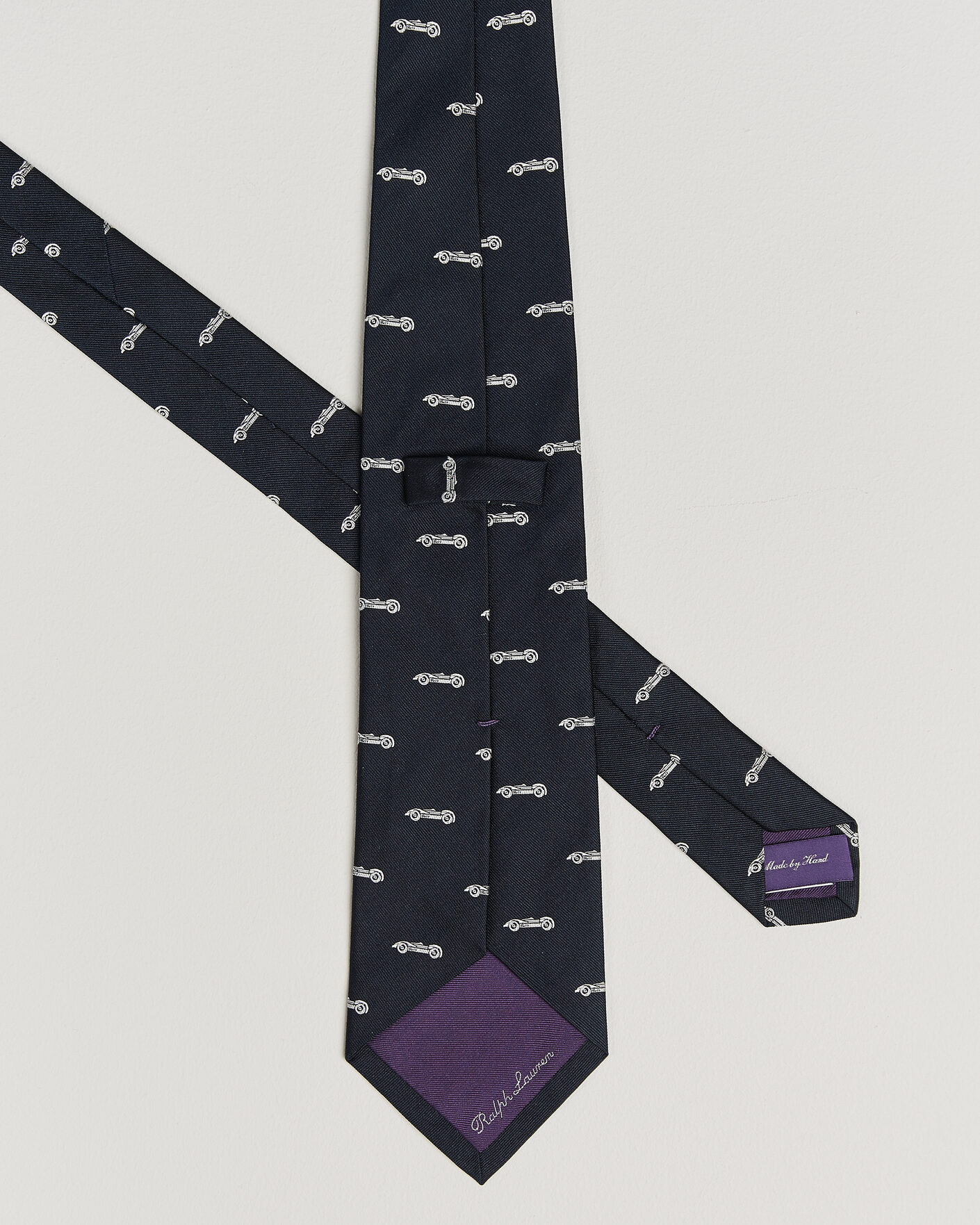 Mies | Solmiot | Ralph Lauren Purple Label | Jacquard Race Cars Silk Tie Navy