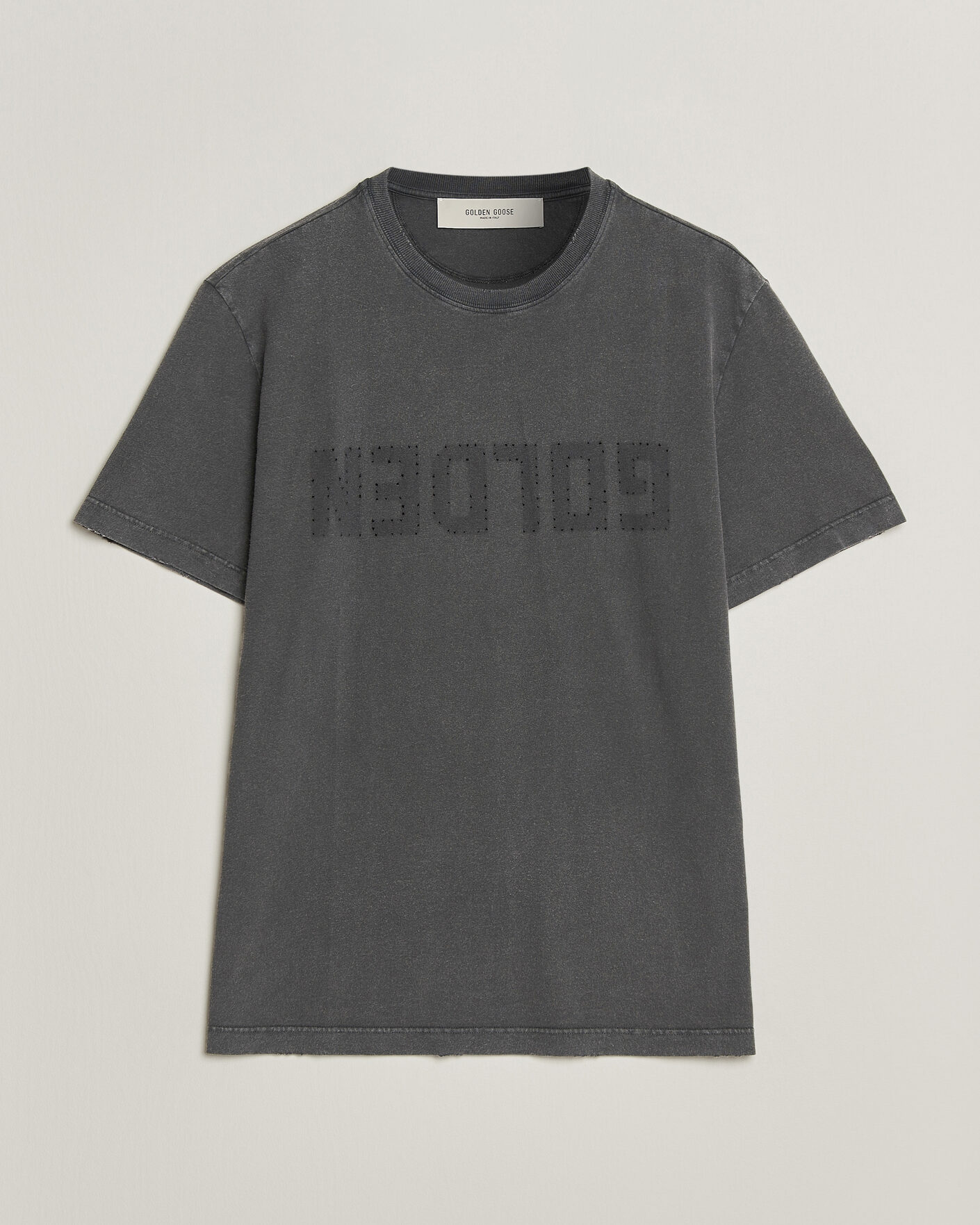 Mies | T-paidat | Golden Goose | Distressed Cotton T-Shirt Anthracite