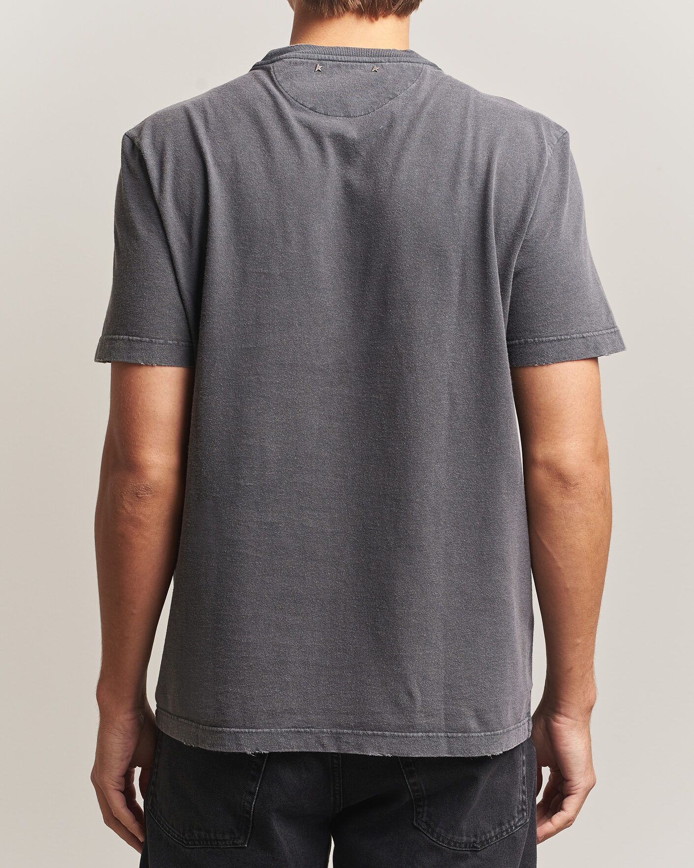 Mies | T-paidat | Golden Goose | Distressed Cotton T-Shirt Anthracite