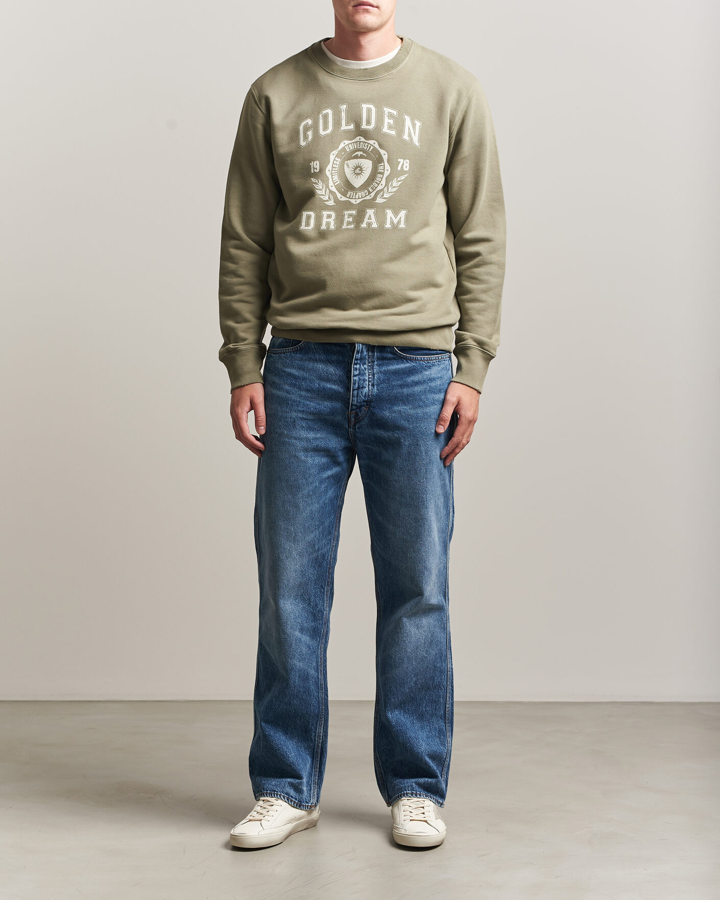 Mies | Puserot | Golden Goose | Garment Dyed Sweatshirt Vintage Kalamata