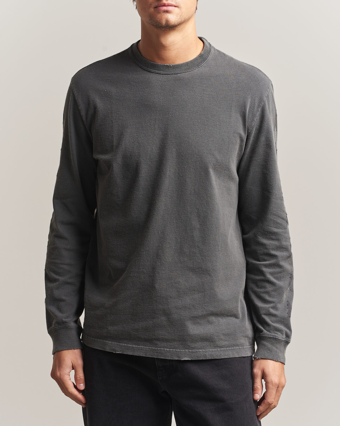 Mies | Puserot | Golden Goose | Long Sleeve Garment Dyed T-Shirt Anthracite