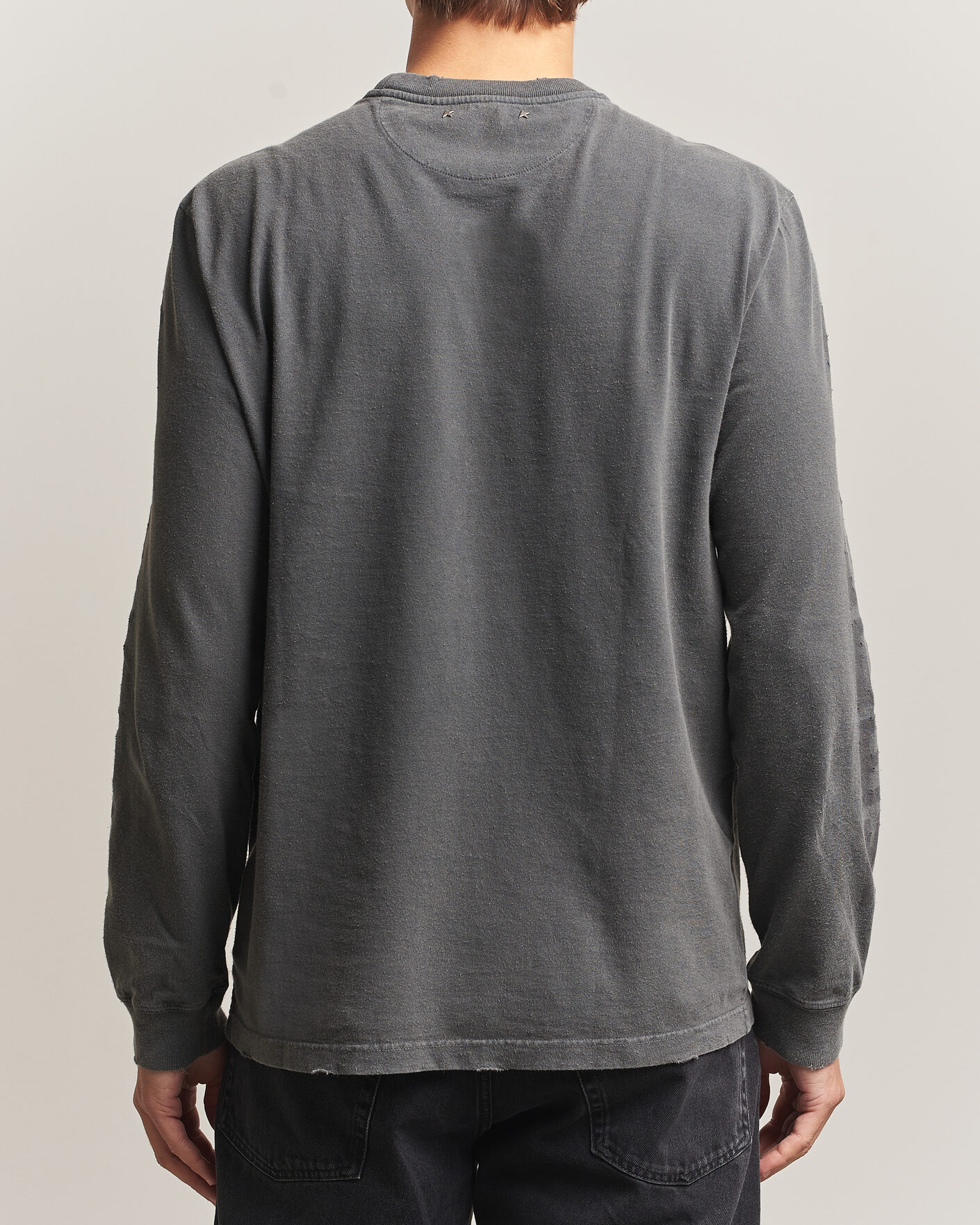 Mies | Puserot | Golden Goose | Long Sleeve Garment Dyed T-Shirt Anthracite