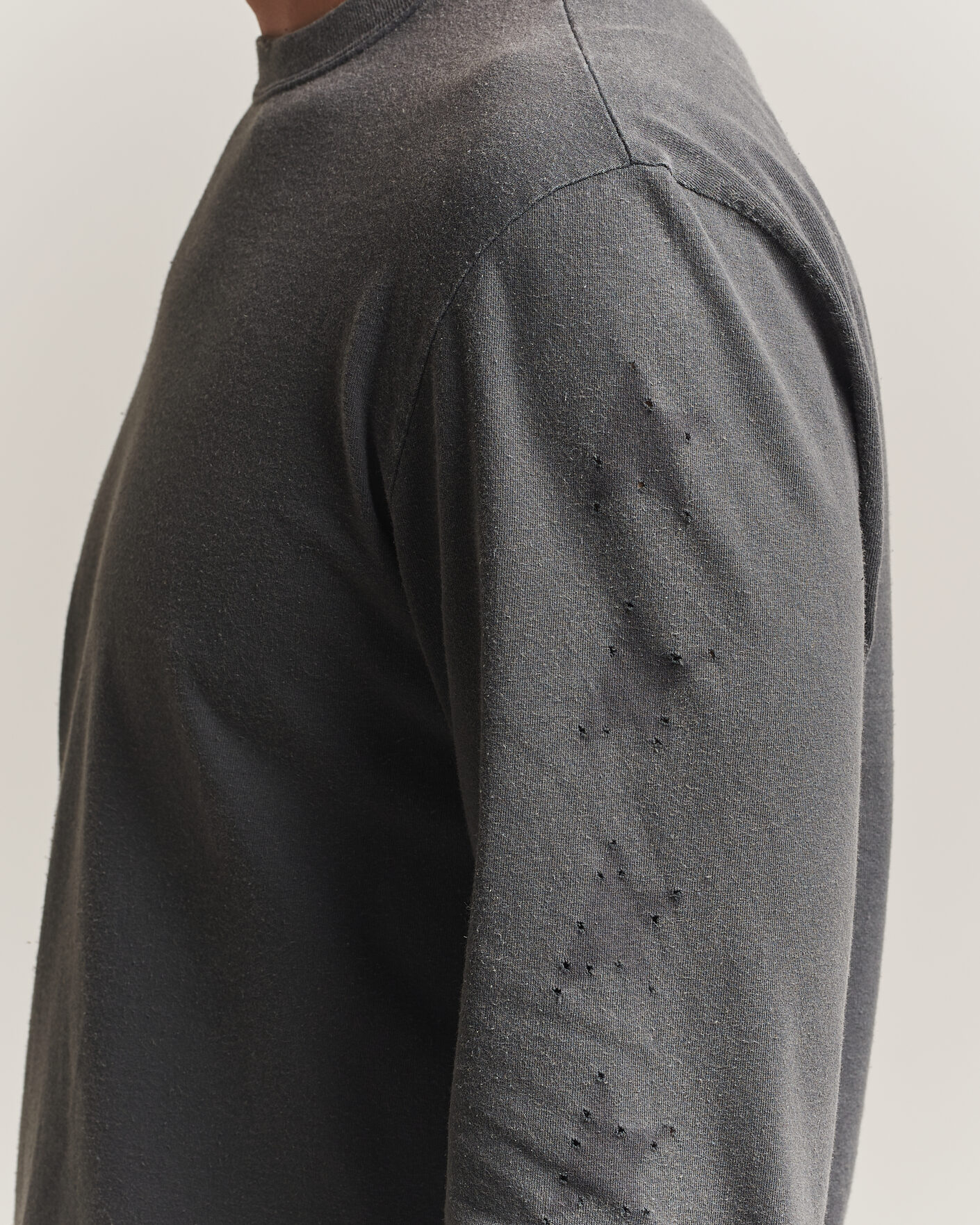 Mies | Puserot | Golden Goose | Long Sleeve Garment Dyed T-Shirt Anthracite