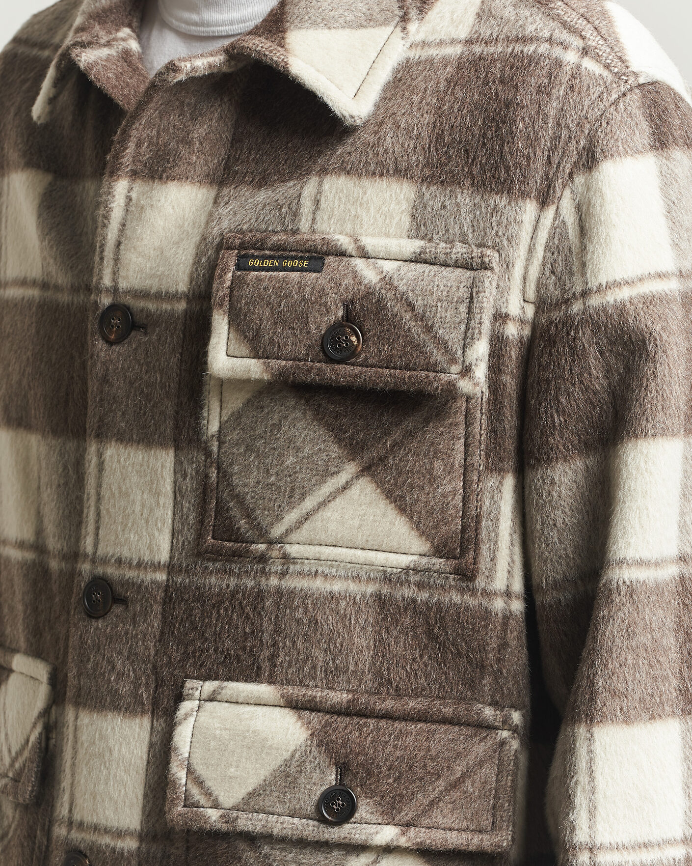 Mies | Takit | Golden Goose | Wool/Mohair Work Jacket Brown/White