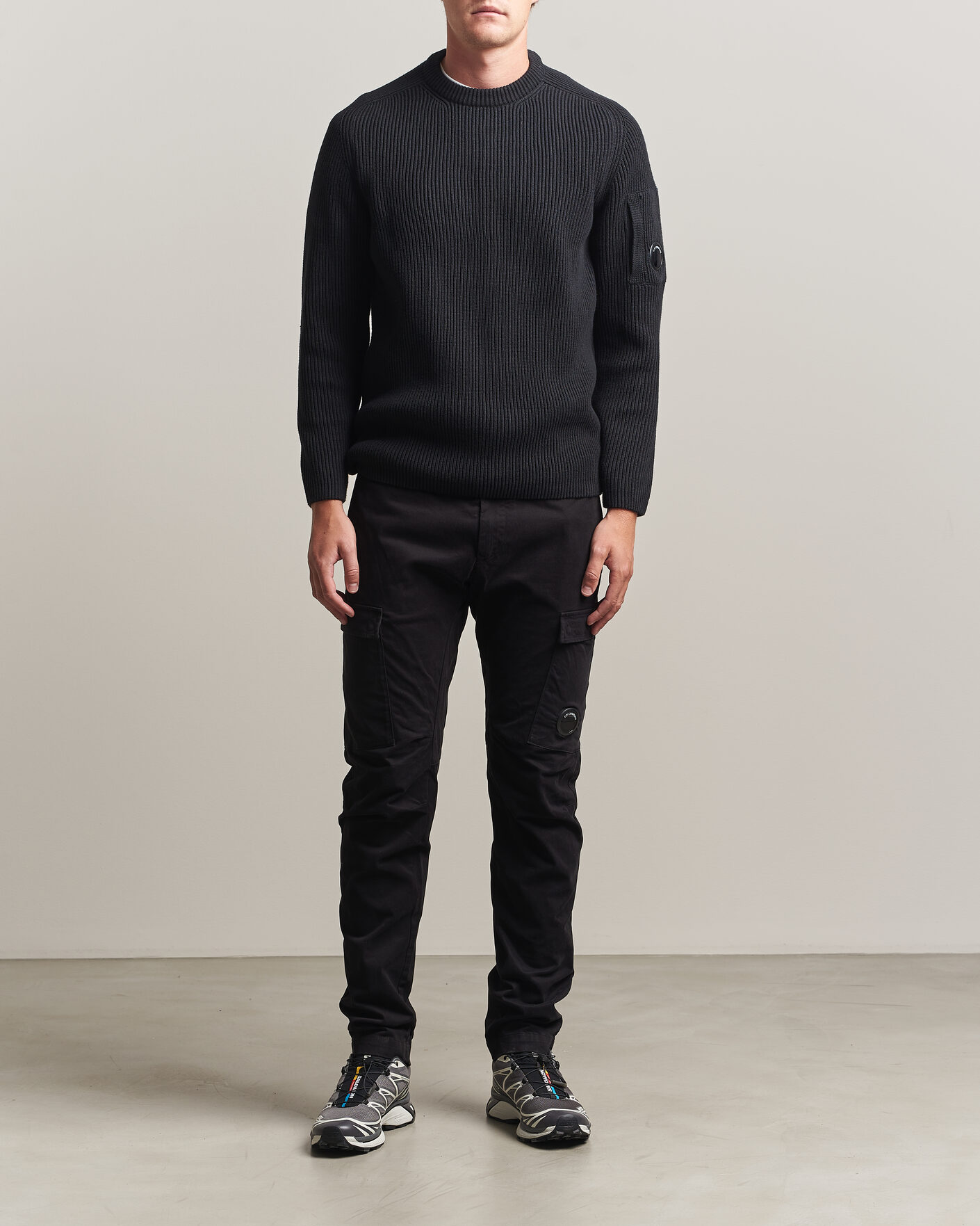 Mies | Housut | C.P. Company | Stretch Satin Lens Cargo Pants Black