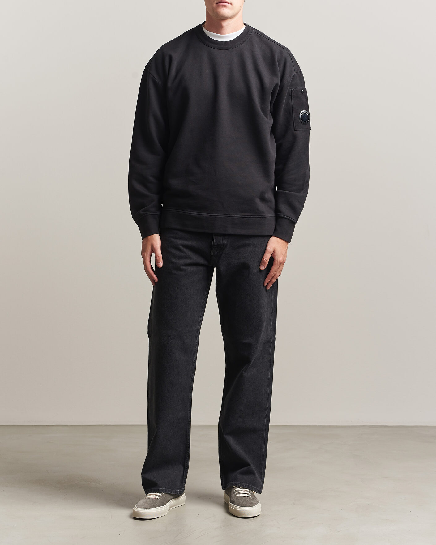 Mies | Puserot | C.P. Company | Brushed Emerized Fleece Lens Sweatshirt Black