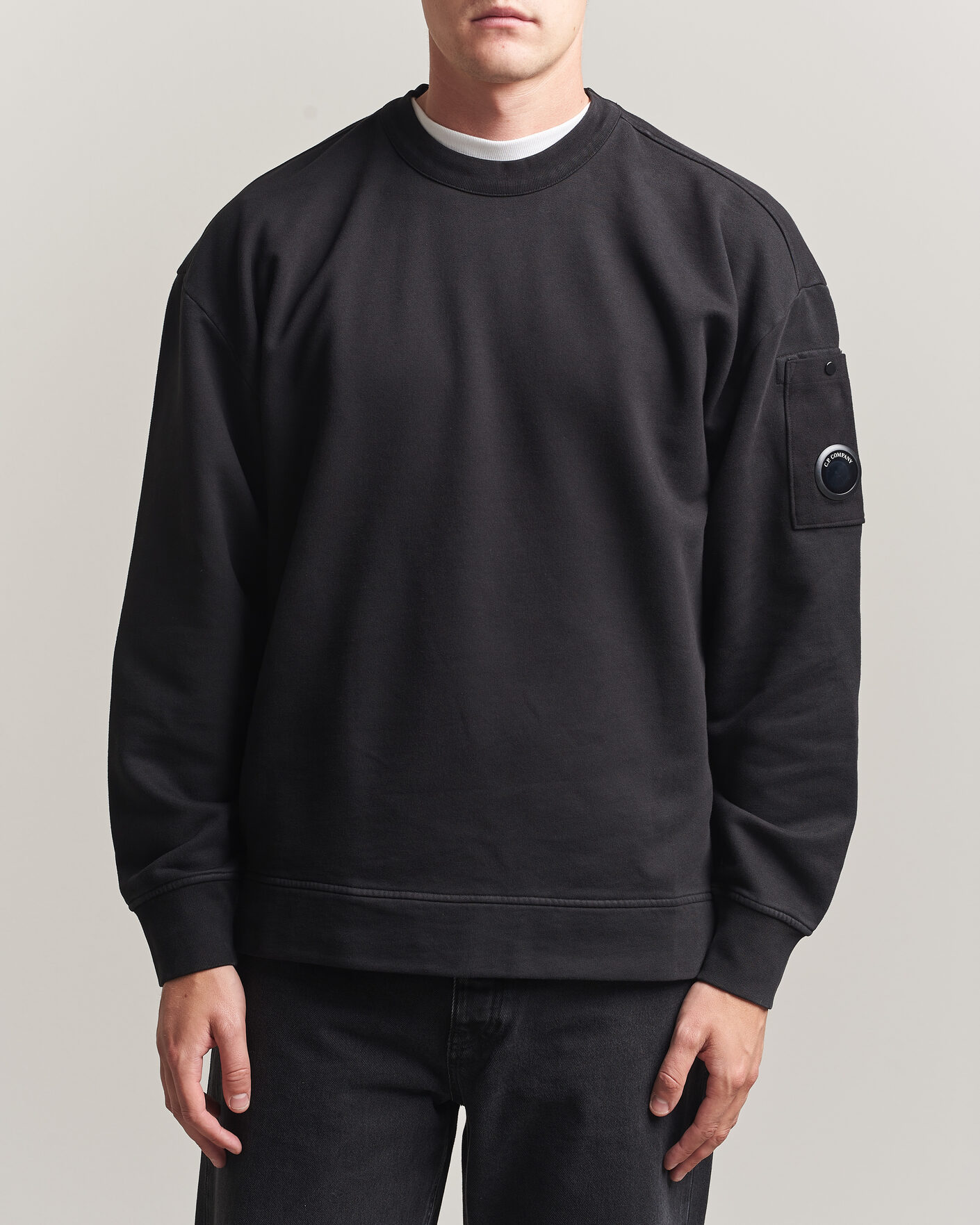 Mies | Puserot | C.P. Company | Brushed Emerized Fleece Lens Sweatshirt Black