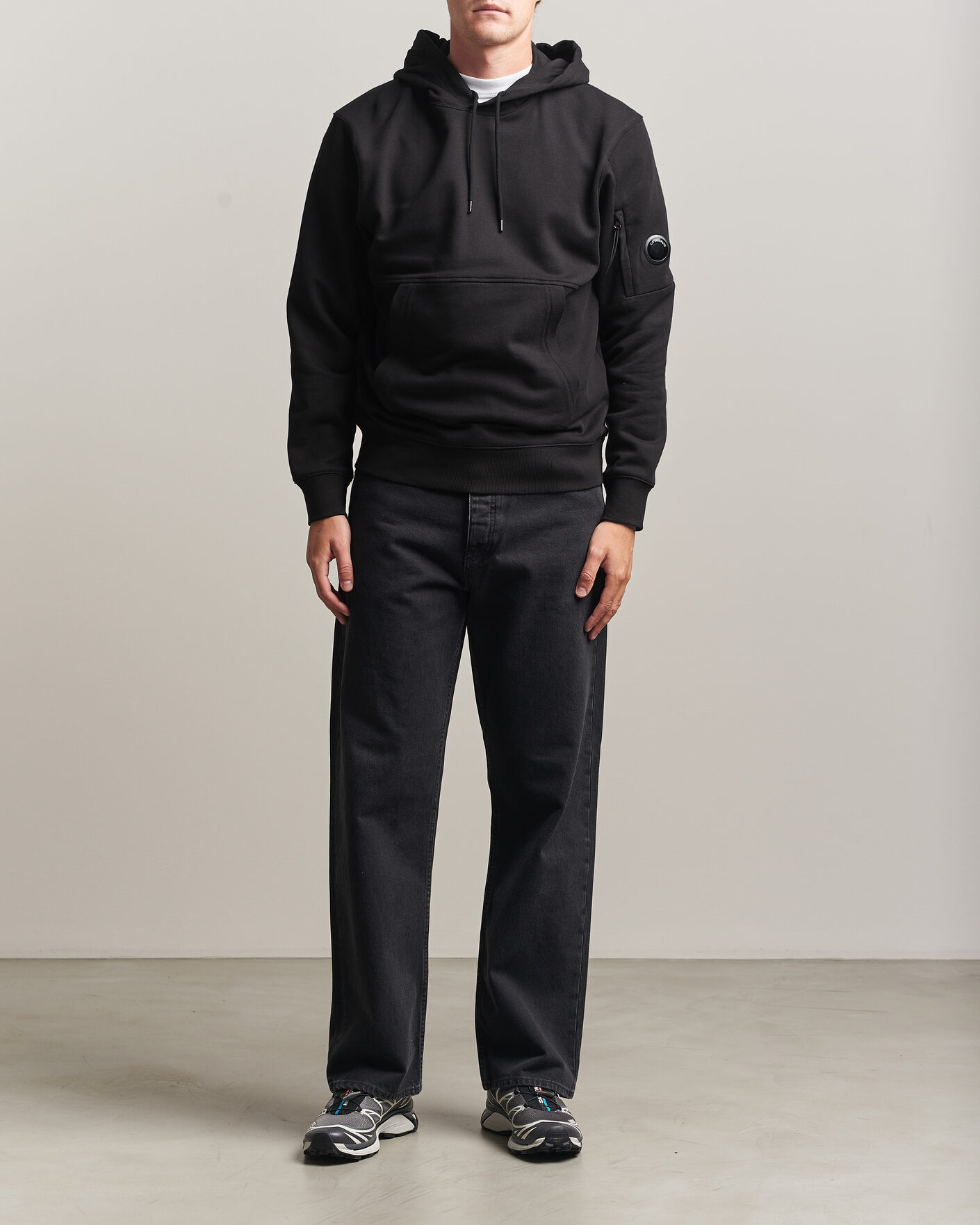 Mies | Puserot | C.P. Company | Diagonal Raised Fleece Lens Hood Black