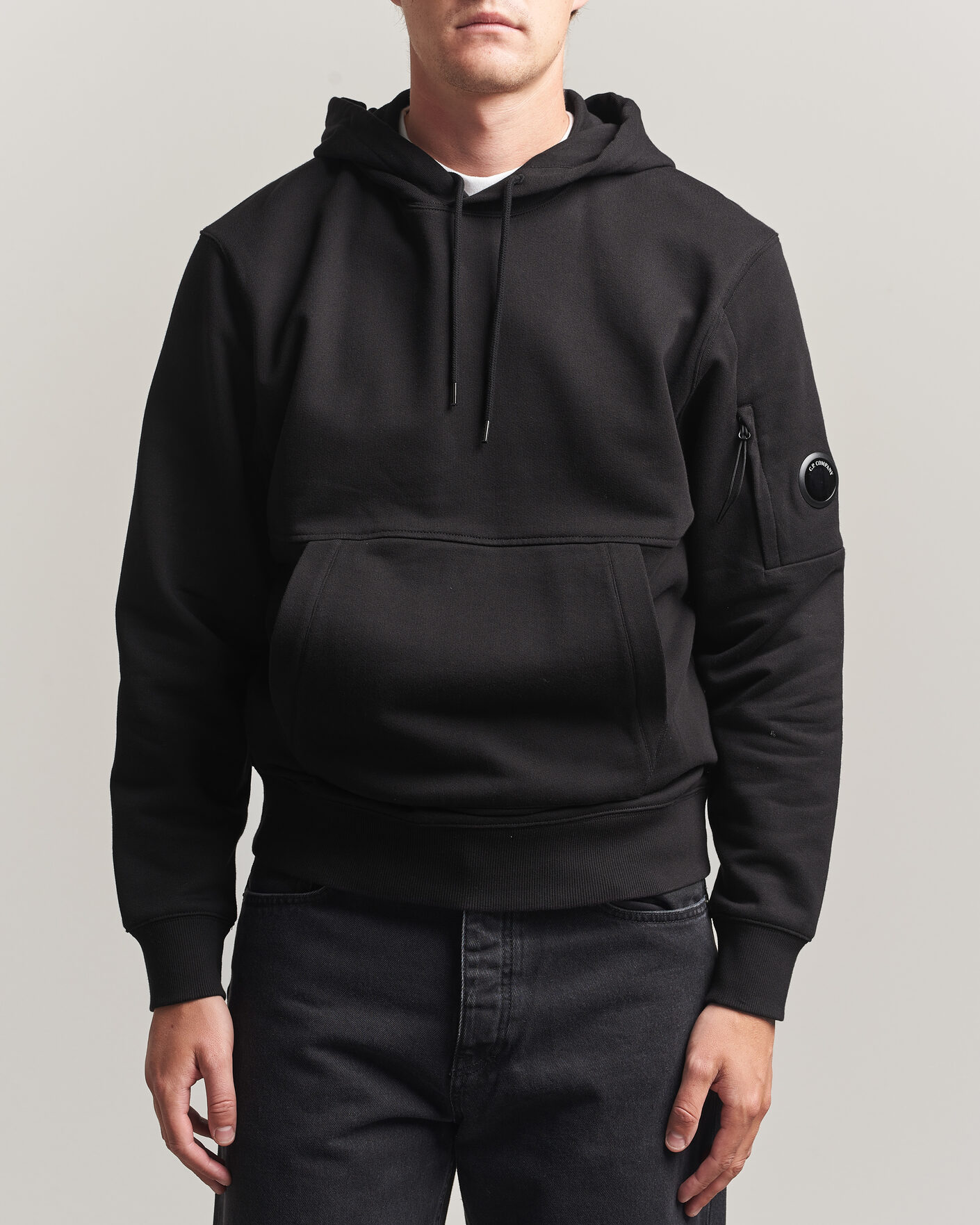 Mies | Puserot | C.P. Company | Diagonal Raised Fleece Lens Hood Black