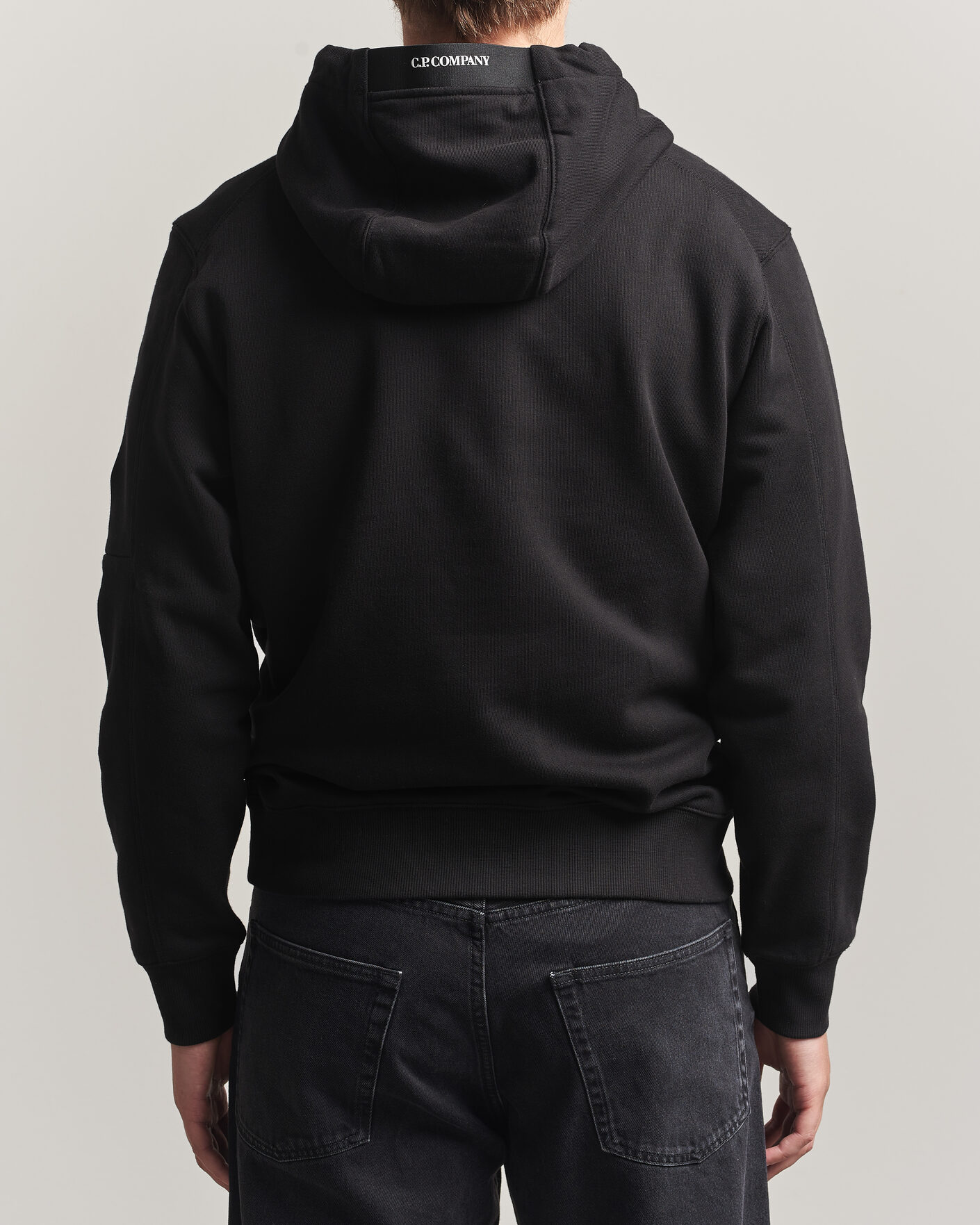 Mies | Puserot | C.P. Company | Diagonal Raised Fleece Lens Hood Black