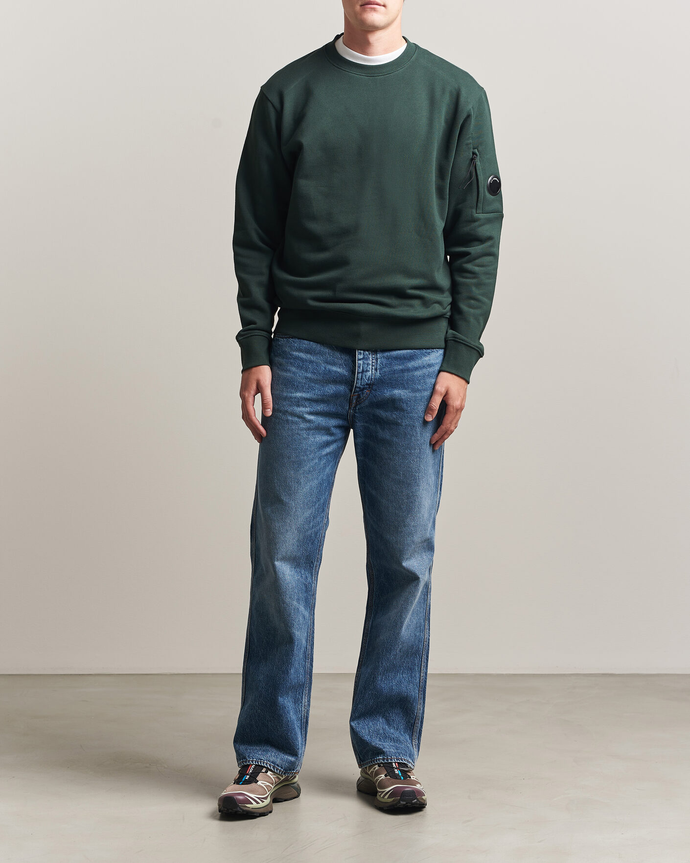Mies | Puserot | C.P. Company | Diagonal Raised Fleece Lens Sweatshirt Emerald Green