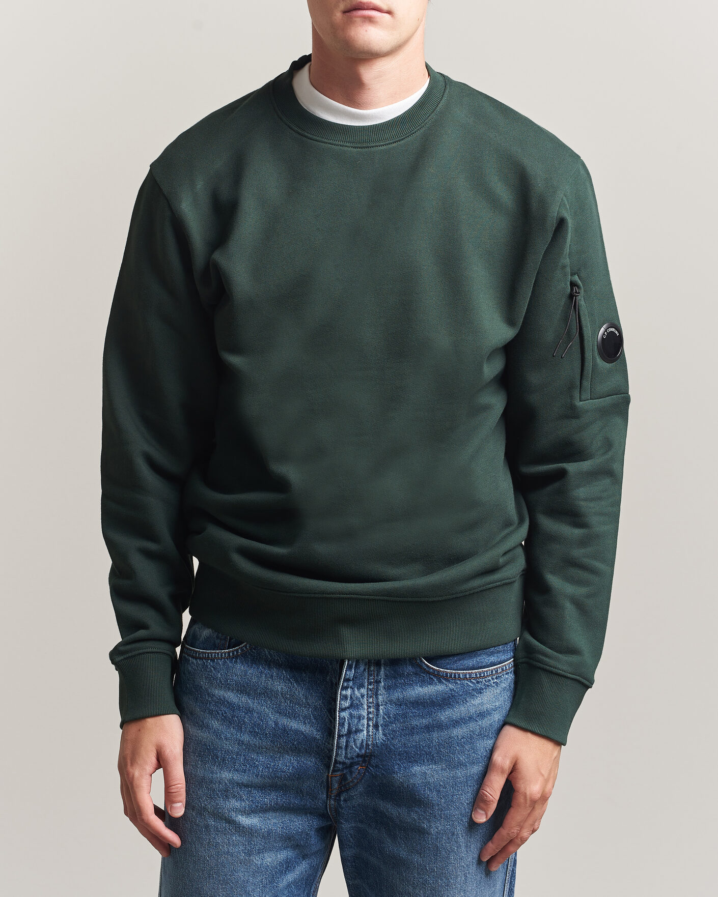 Mies | Puserot | C.P. Company | Diagonal Raised Fleece Lens Sweatshirt Emerald Green