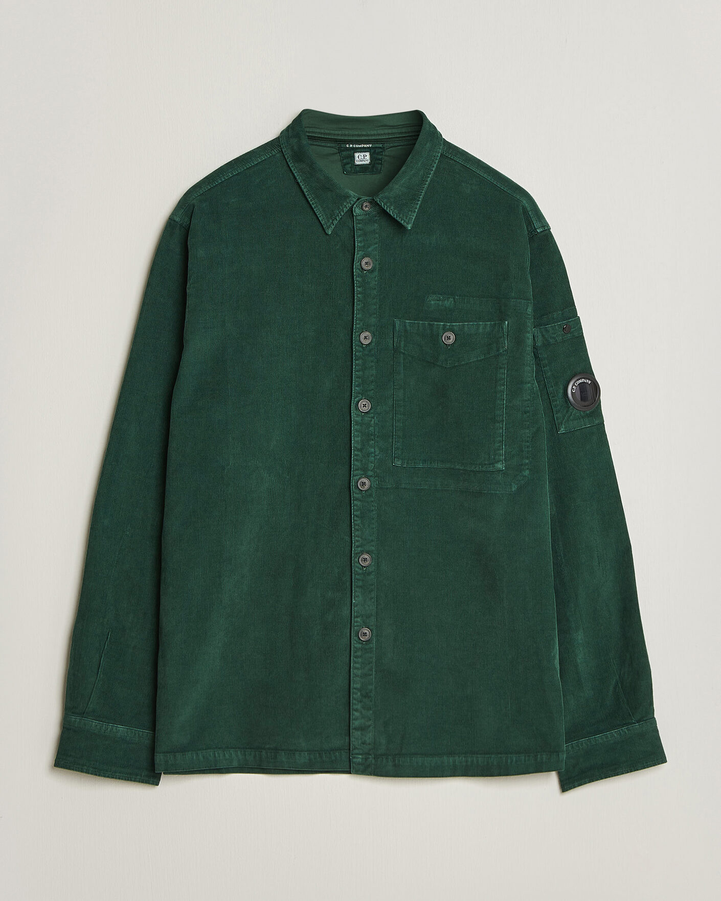 Mies | Kauluspaidat | C.P. Company | Corduroy Lens Overshirt Emerald Green